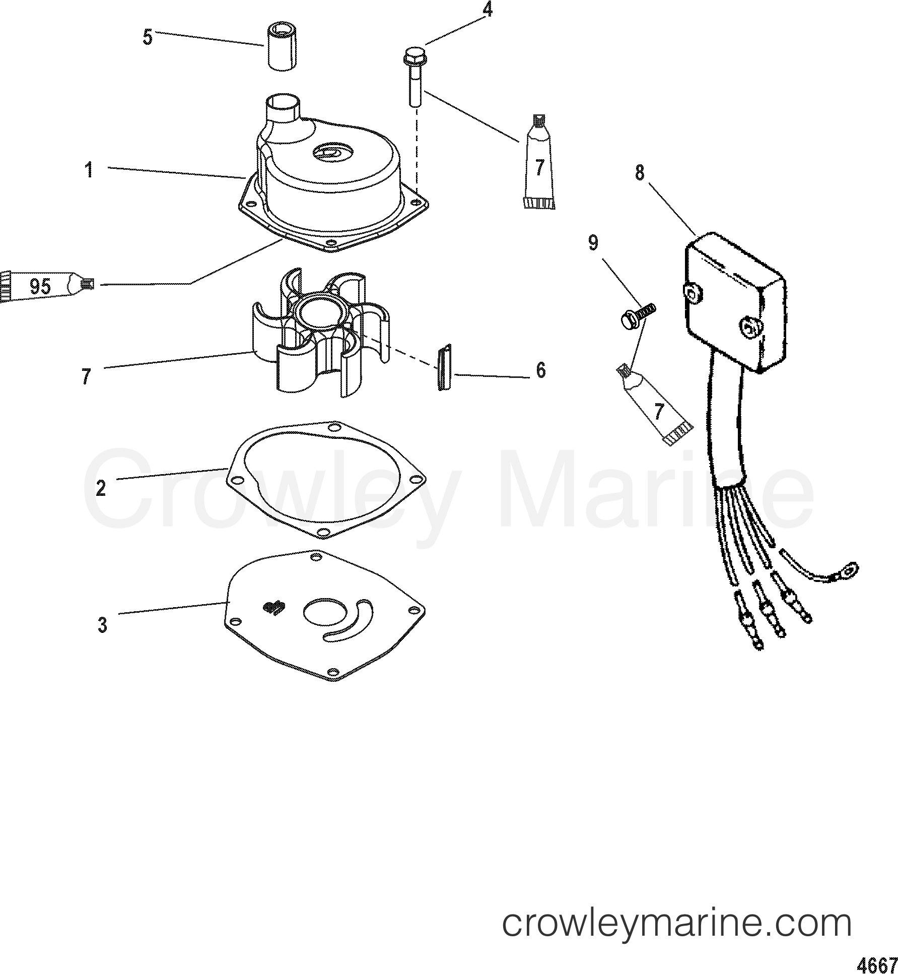 1999 Outboard 90 [ELHPTO] - 7090411HD - JET PUMP COMPONETS