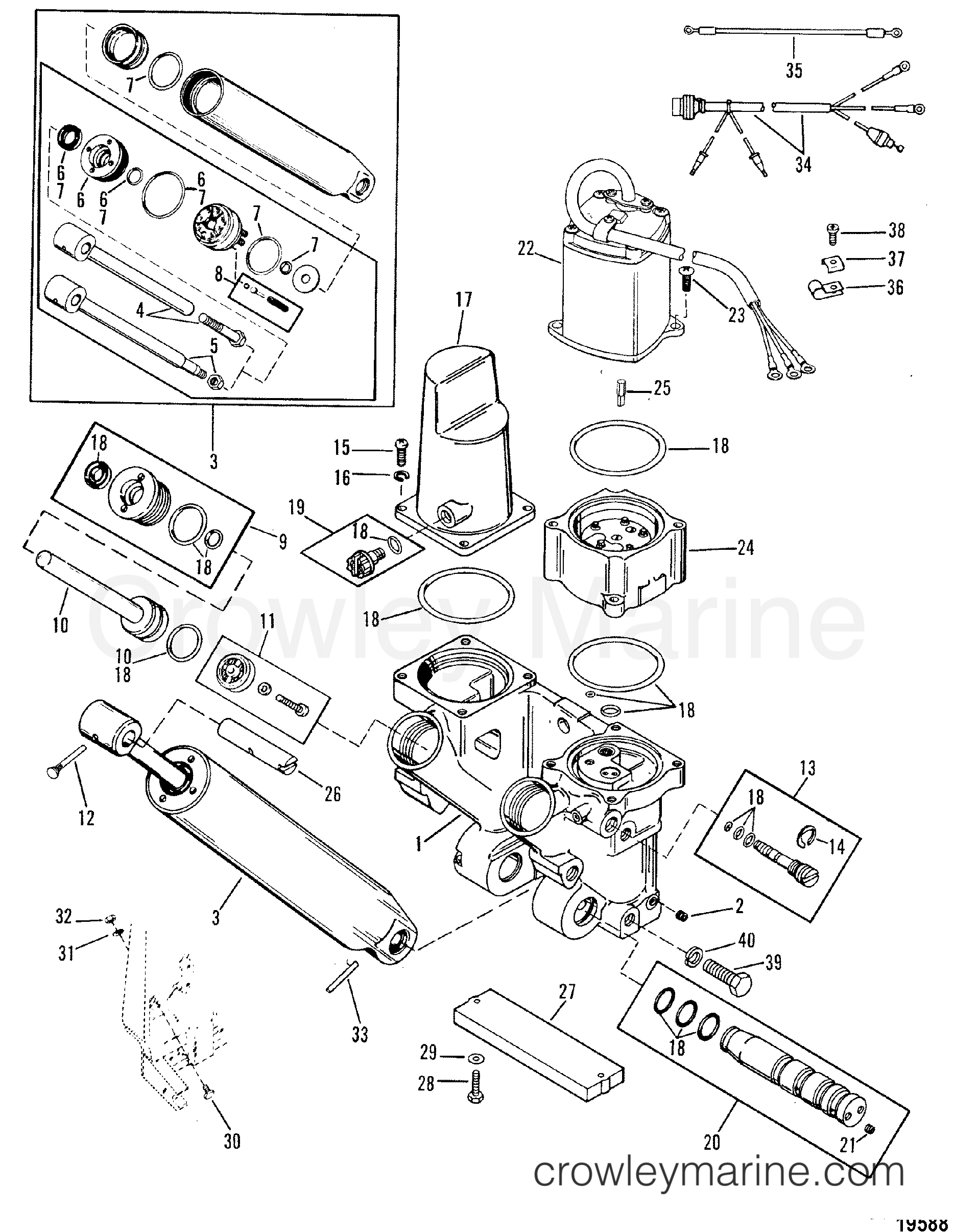 1991 Outboard 200 [L] - 7200412YD - POWER TRIM COMPONENTS(DESIGN II)