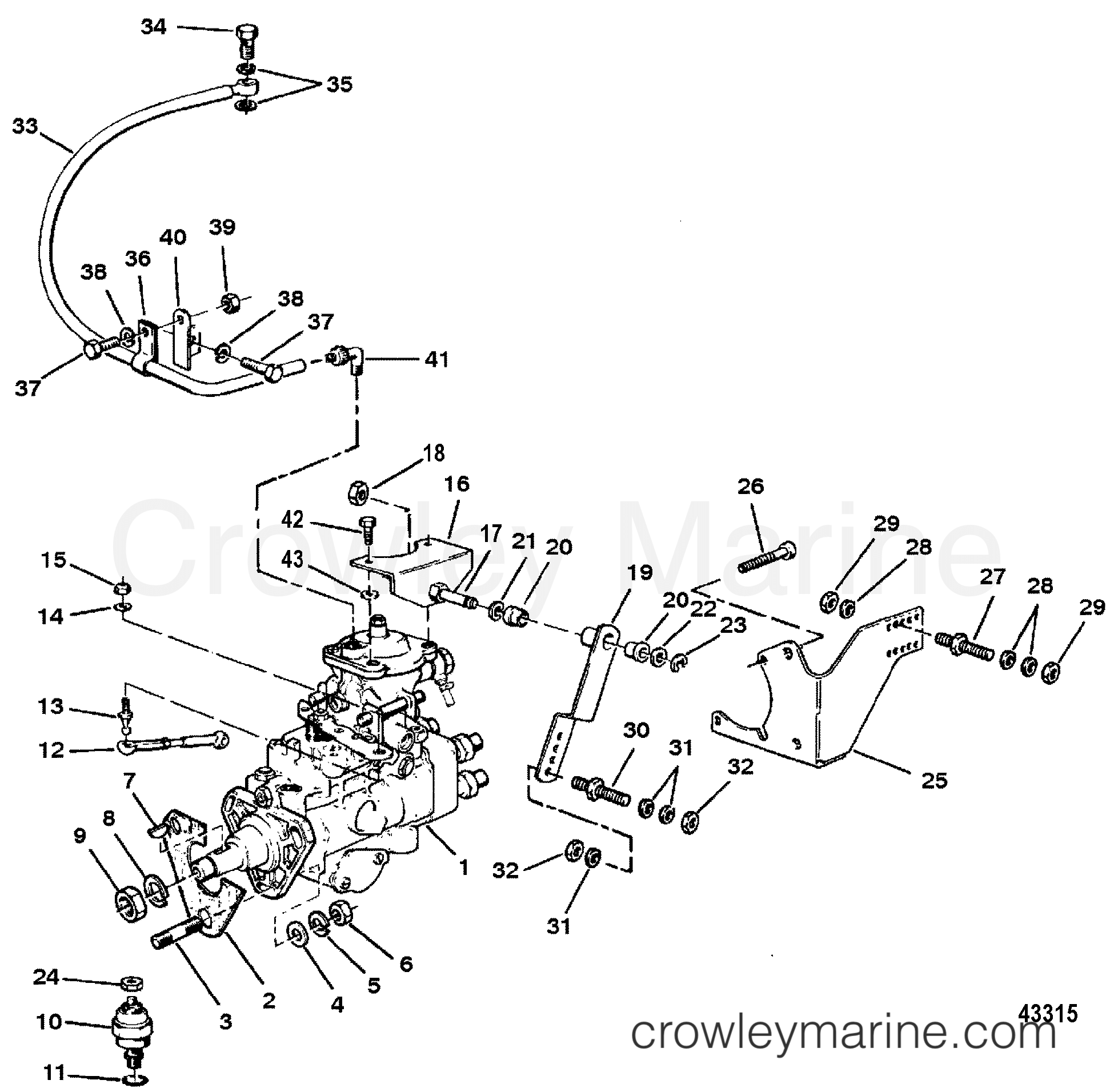 1998 Inboard Engine 642D [--] - 3C684BDLD - INJECTION PUMP