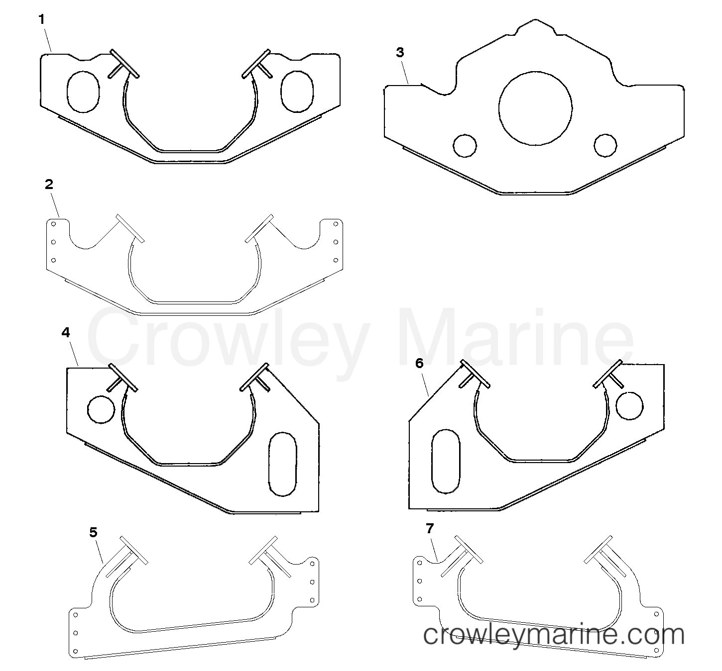 1998 Race Stern Drive 500CARB [BRAVO I] - 4EA20218H - MOUNT PLATES-ENGINE