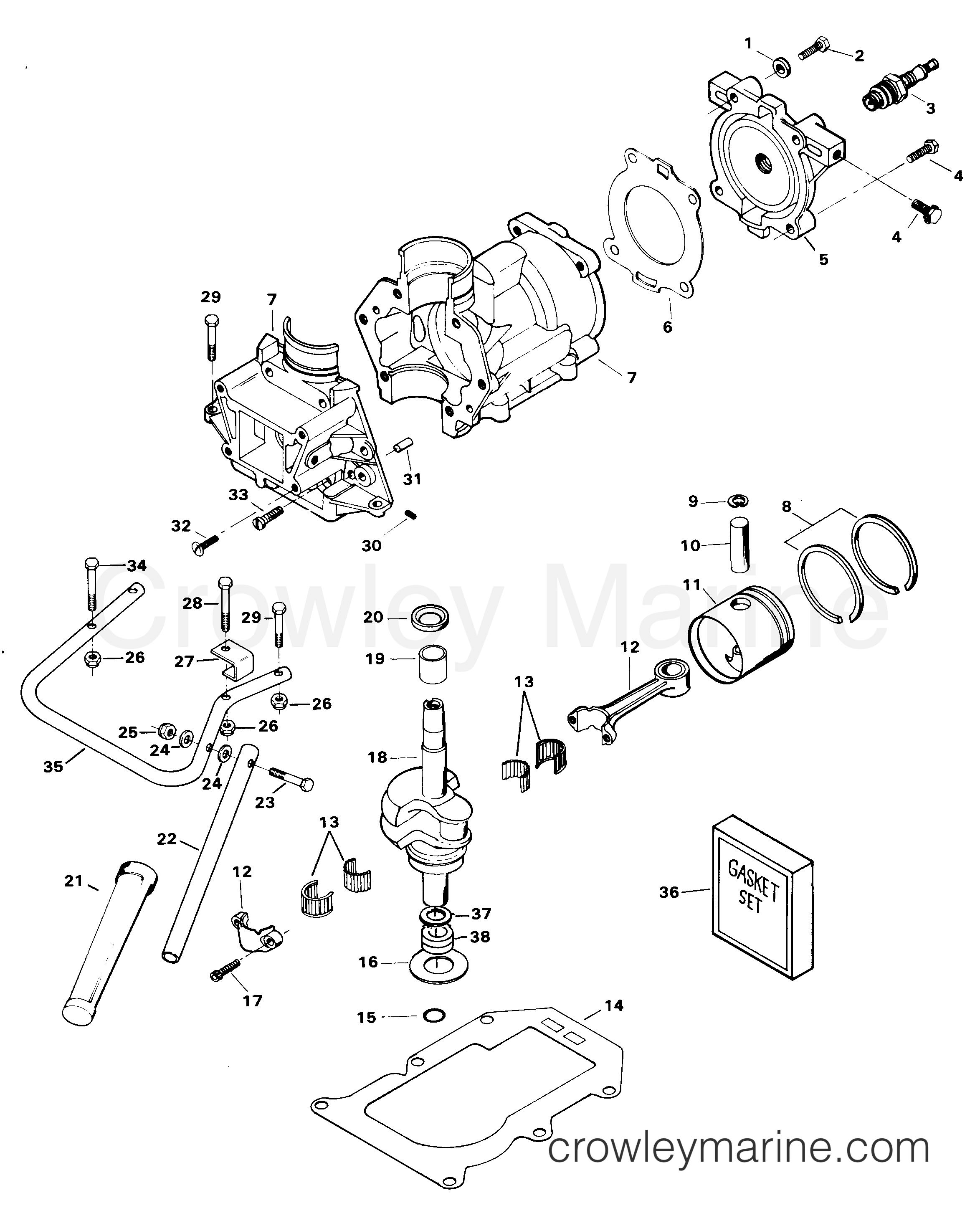 1982 Outboard 3.5 - 32H2E - POWER HEAD