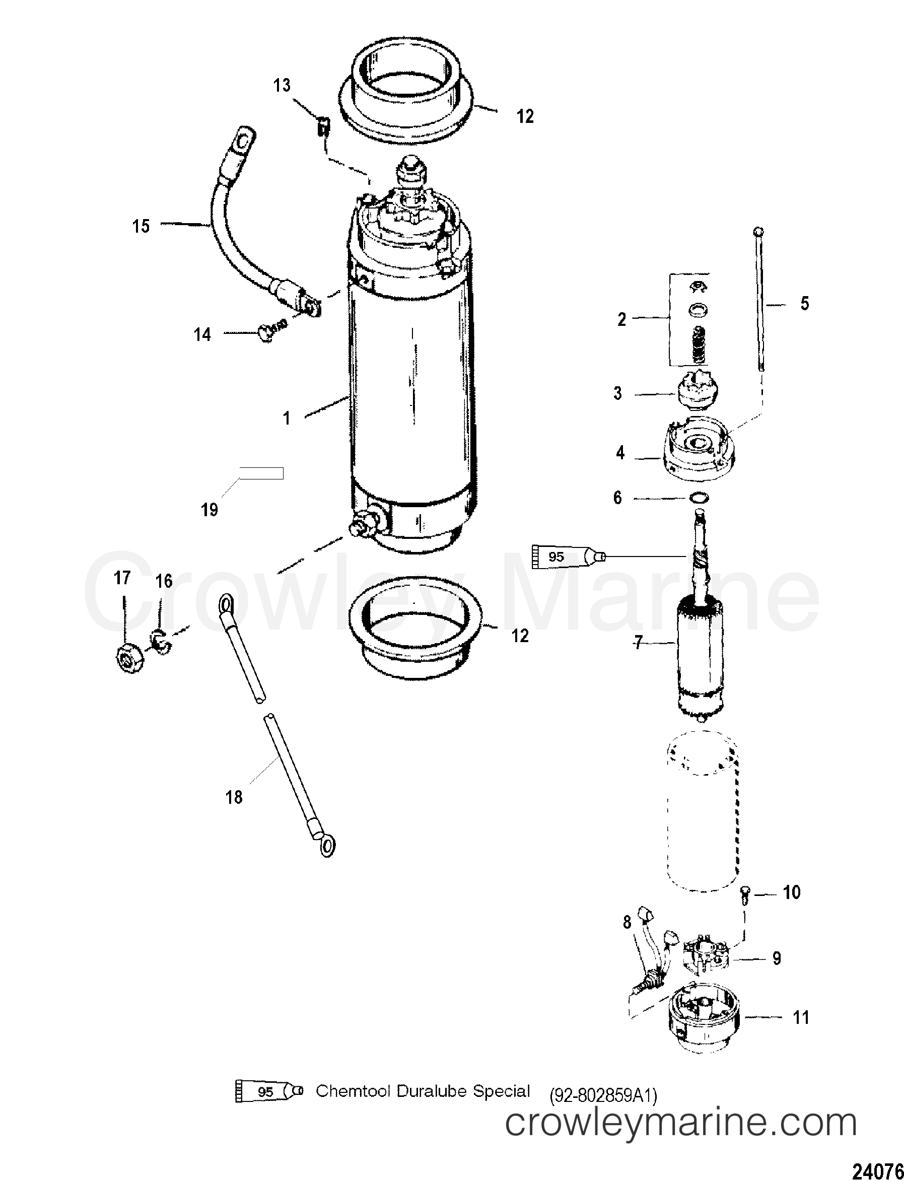 2003 Outboard 150MG3 [L] - 7150454MD - STARTER MOTOR(CENTRIFUGAL BENDIX)