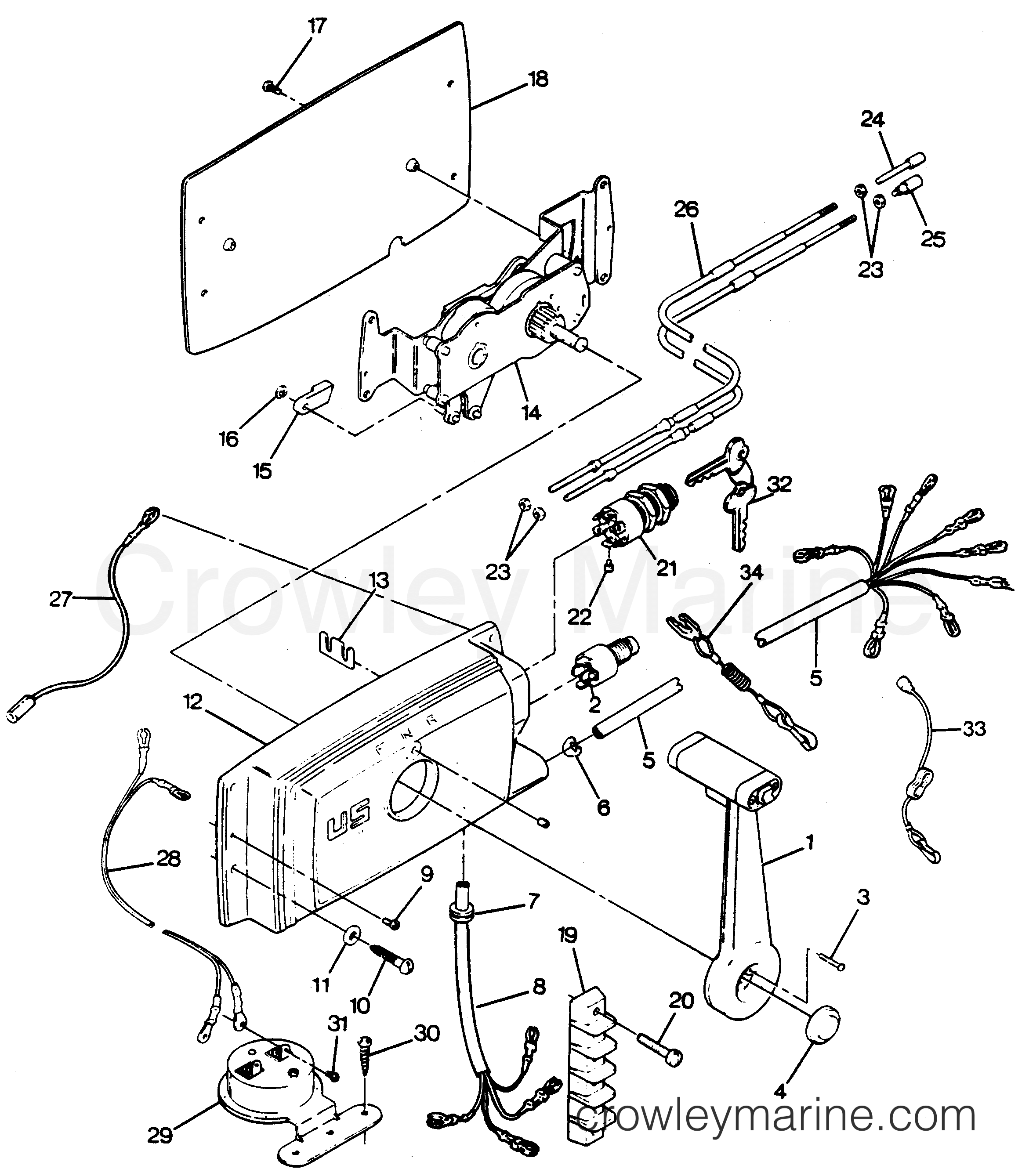 1988 Outboard 85 - H0858F88B - REMOTE CONTROL