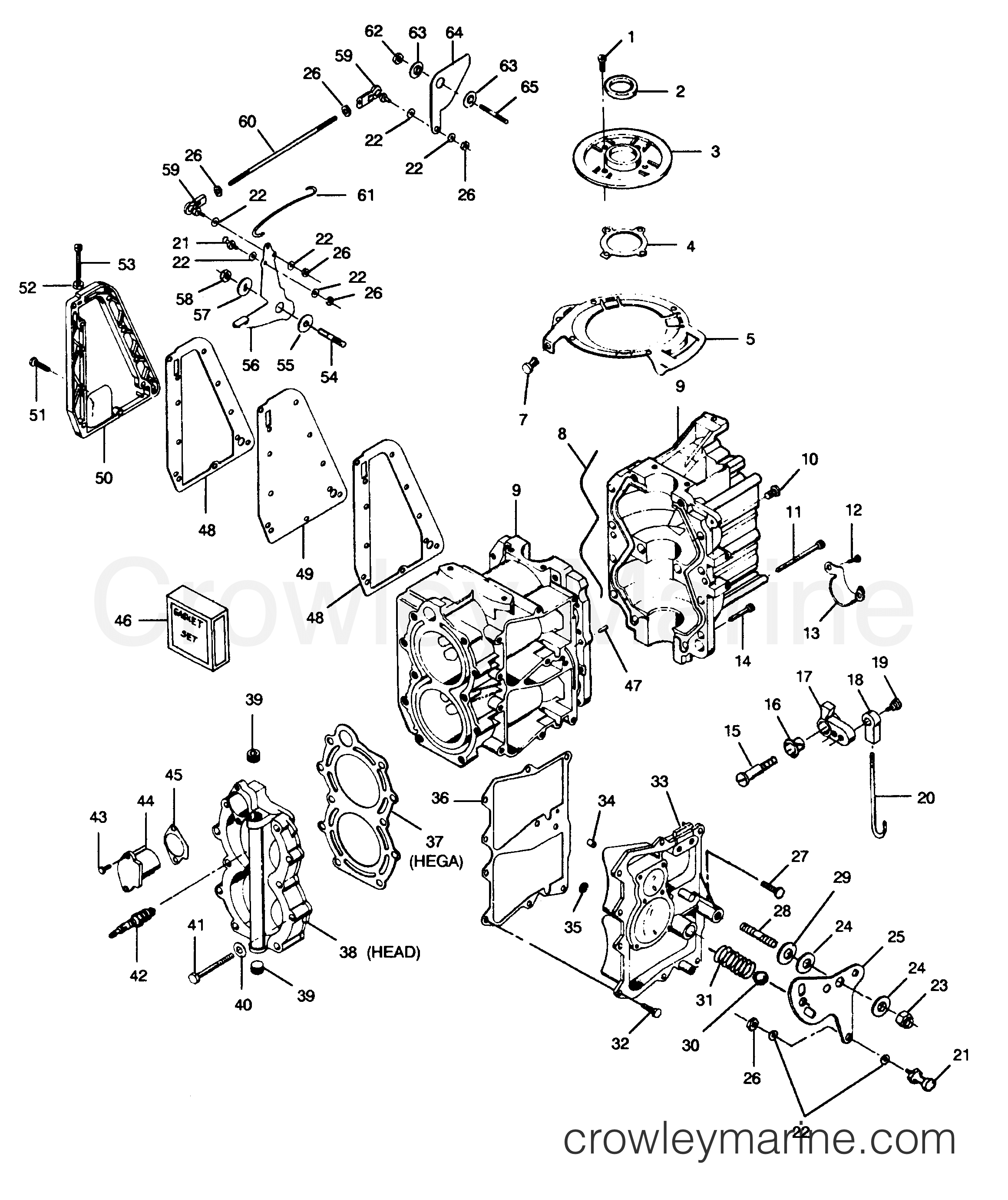 1989 Outboard 25 - 256F9B [Force] - POWER HEAD