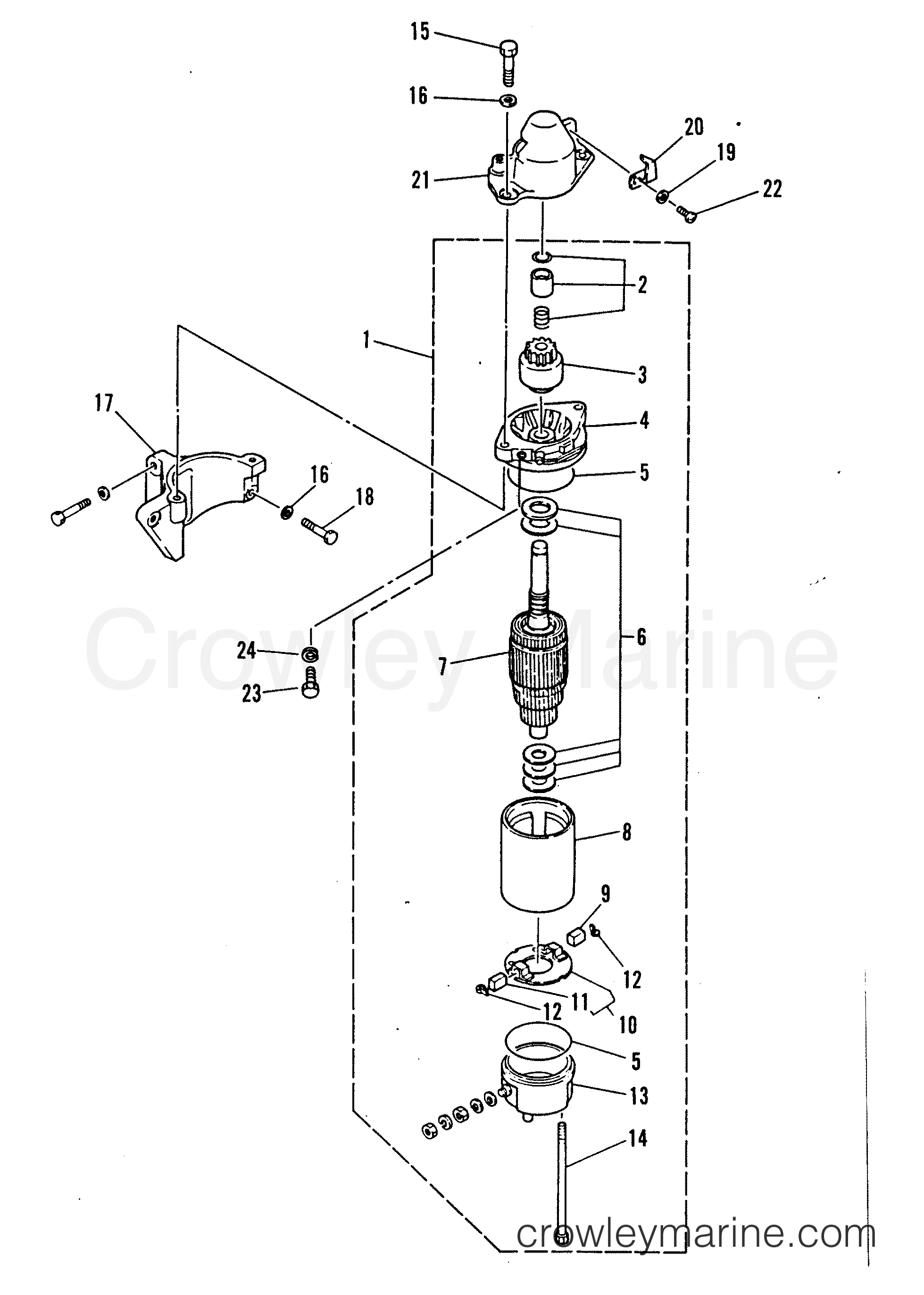1986 Outboard 40 [ELO] - 7040716 - STARTER MOTOR