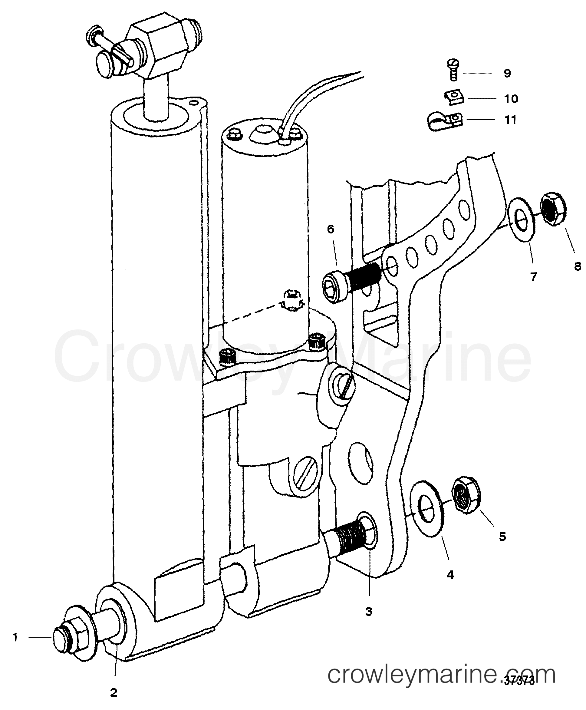 1997 Outboard 40 [MH/ALT] - 7041207FD - POWER TRIM MOUNTING