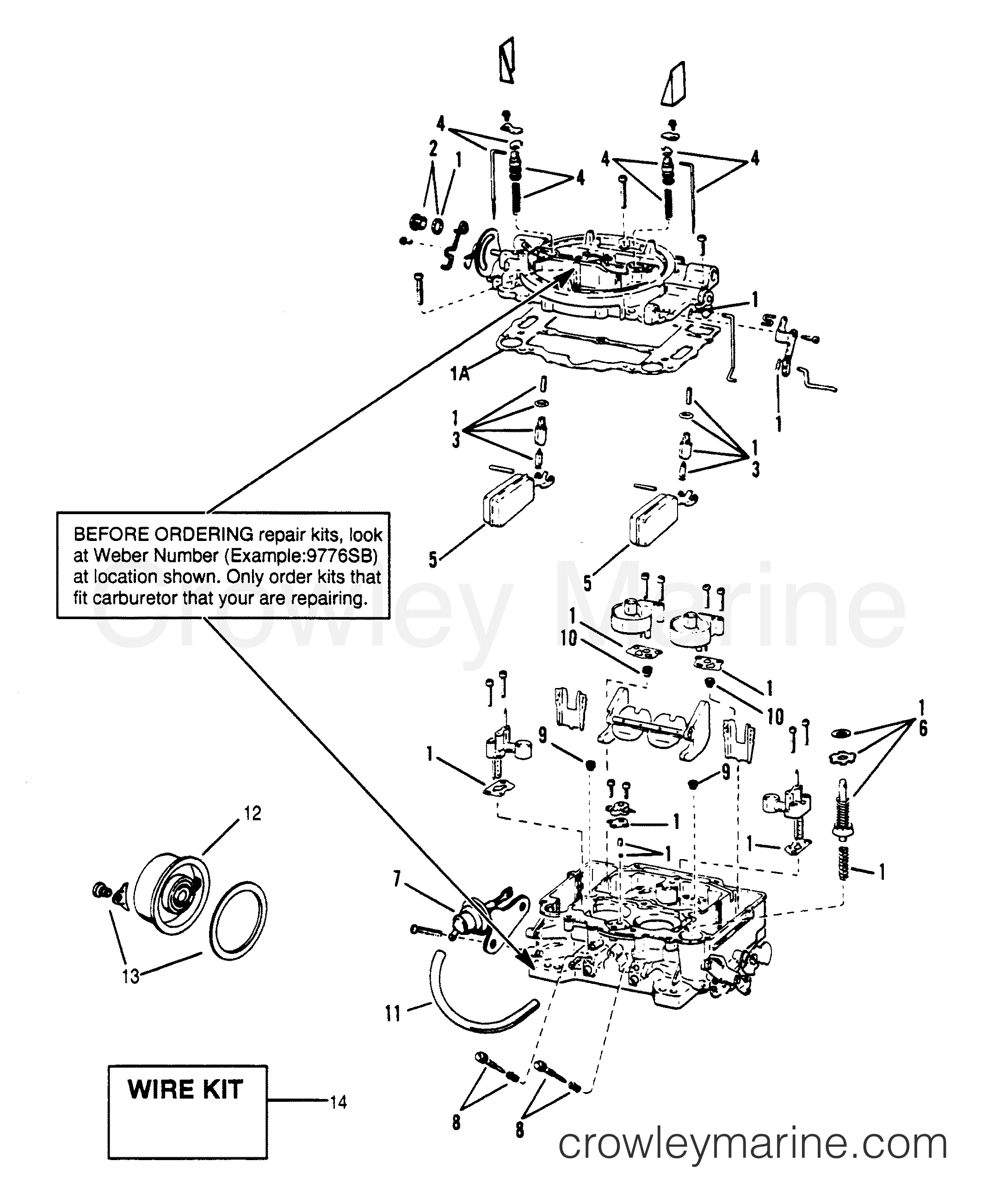 1995 Inboard Engine 8.2L [CARB] - 38232B4HS - CARBURETOR (WEBER)
