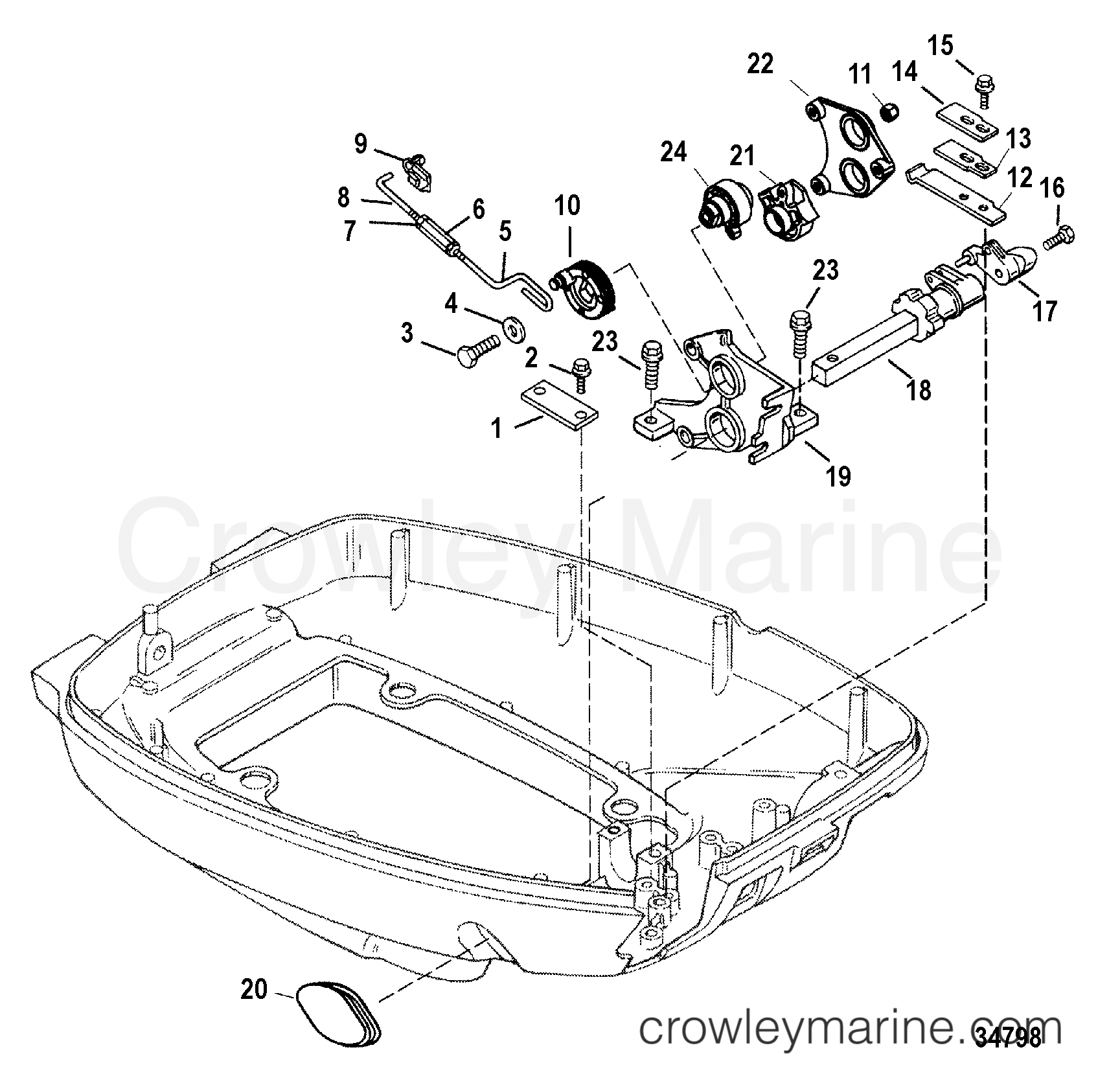 1999 Outboard 8 [M 4] - 7F08203HF - THROTTLE LINKAGE