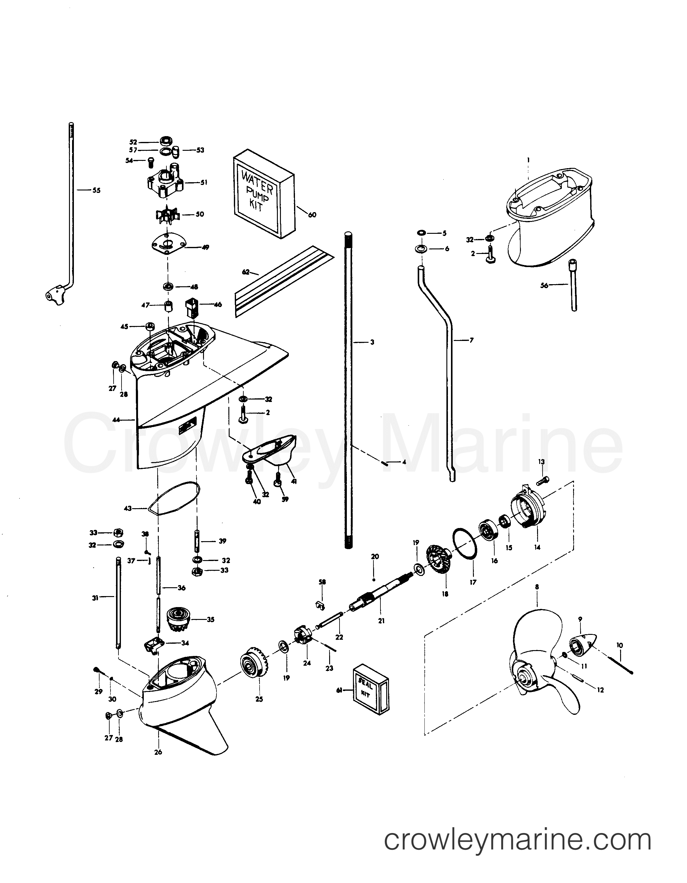 1980 Chrysler Outboard 30 - 307B0C - GEAR HOUSING section