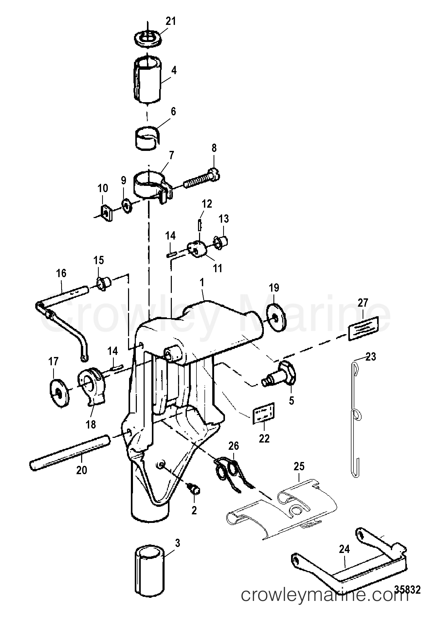 1998 Outboard 9.9 - H009201US [MH] - SWIVEL BRACKET COMPONENTS