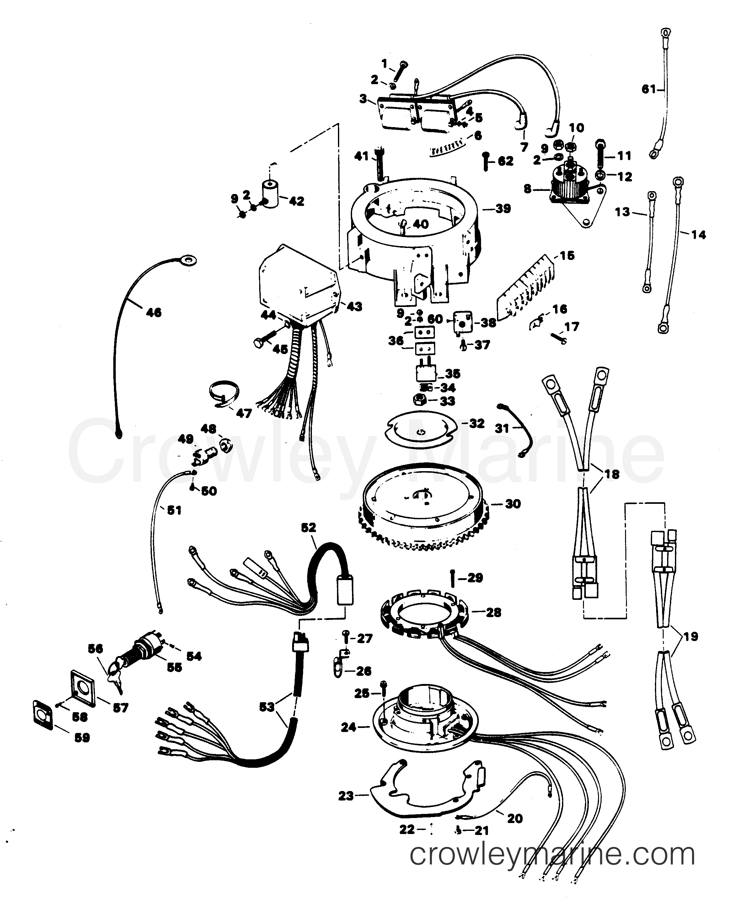 1982 Outboard 9.9 - 95H2H - ELECTRICAL COMPONENTS