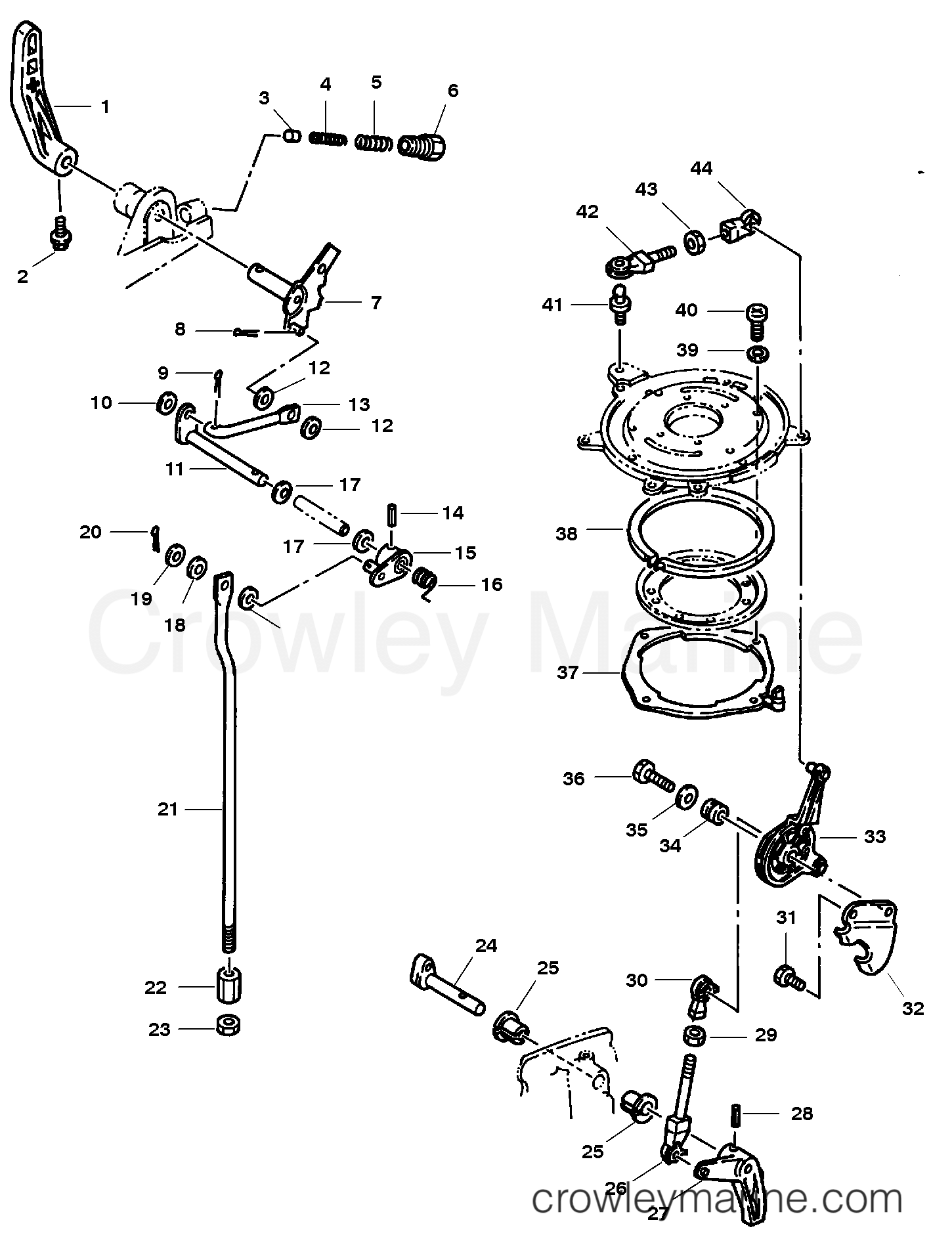 1994 Outboard 25 [ML] - 7025218CW - THROTTLE LINKAGE