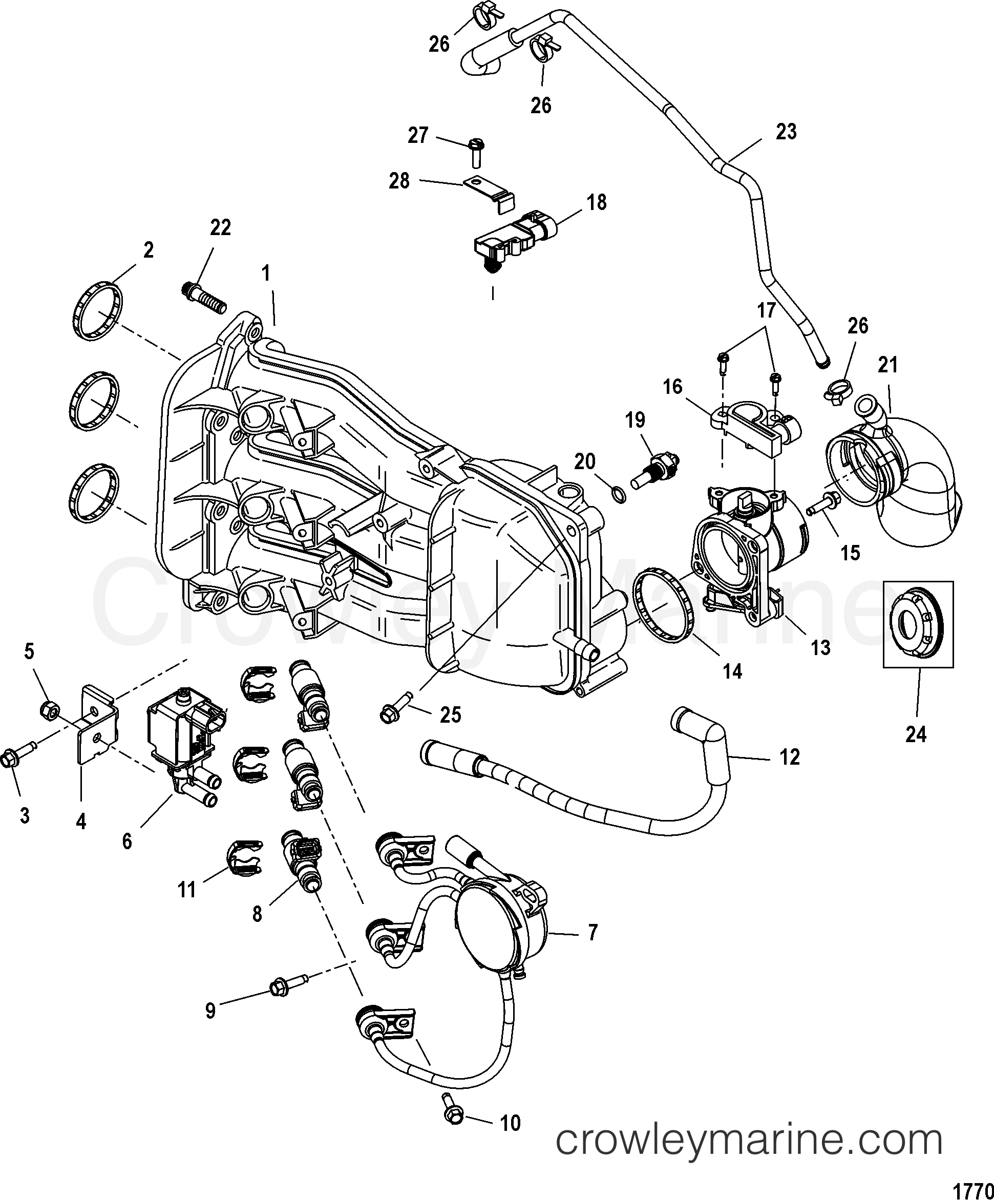 2003 Outboard 30EFI [ELPT 4] - 7A30412MB - INTAKE MANIFOLD