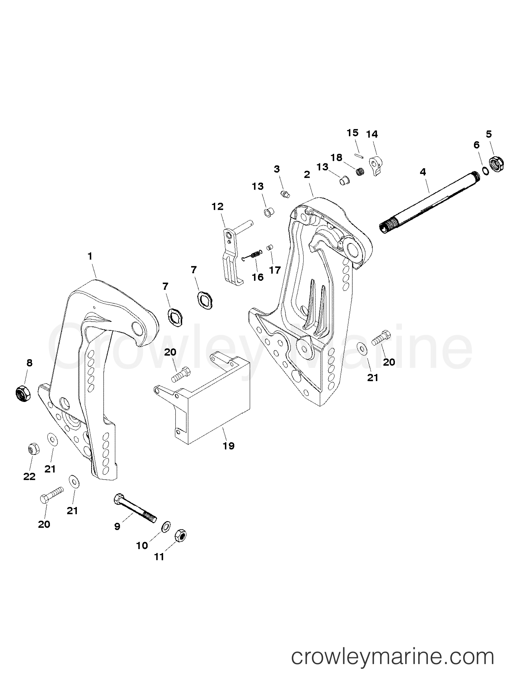 1998 Outboard 120 - H120412UT [ELPT] - TRANSOM BRACKET