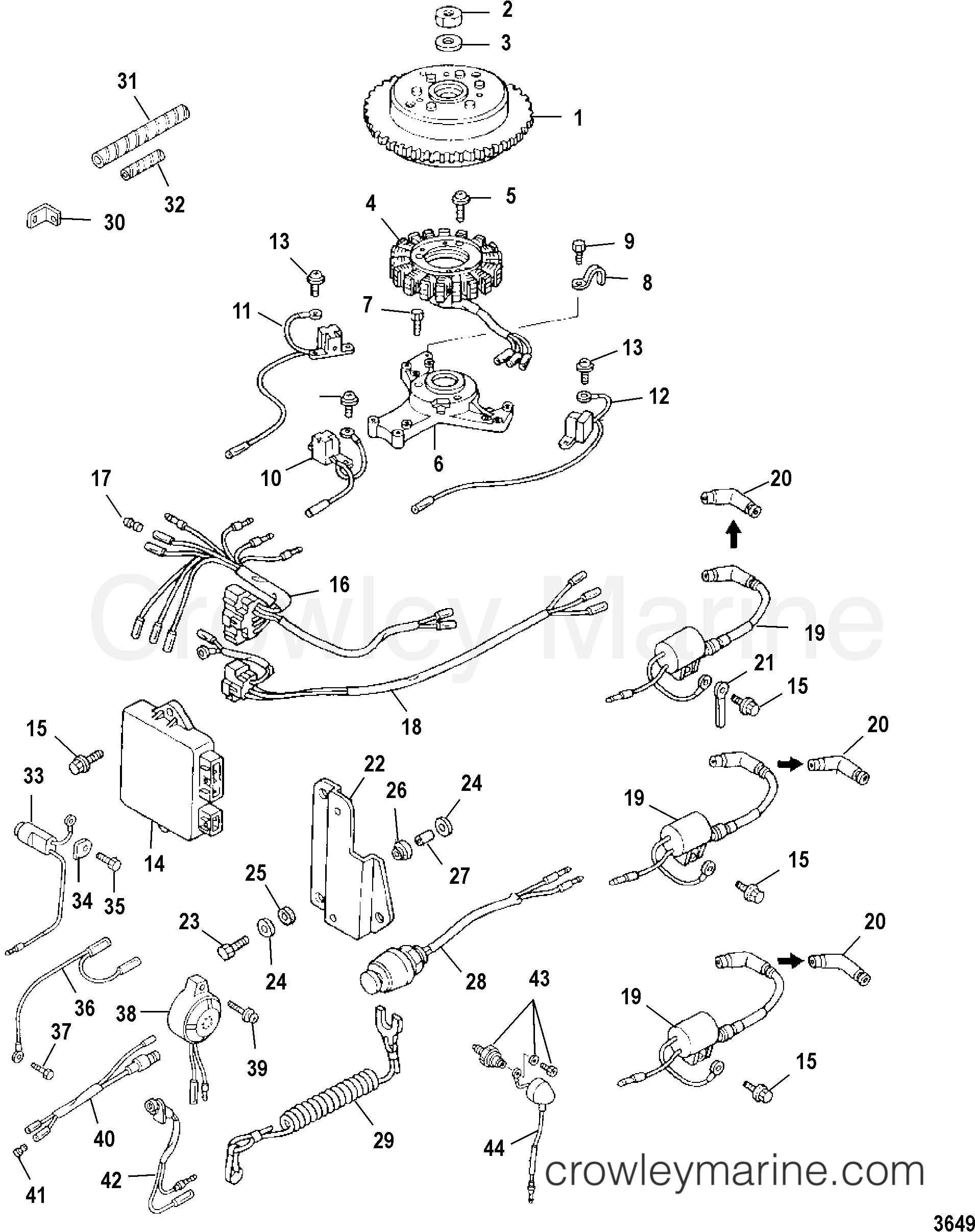 Serial Range Outboard 25 SEAPRO (4-STROKE) - 0R051710 & Up - ELECTRICAL COMPONENTS
