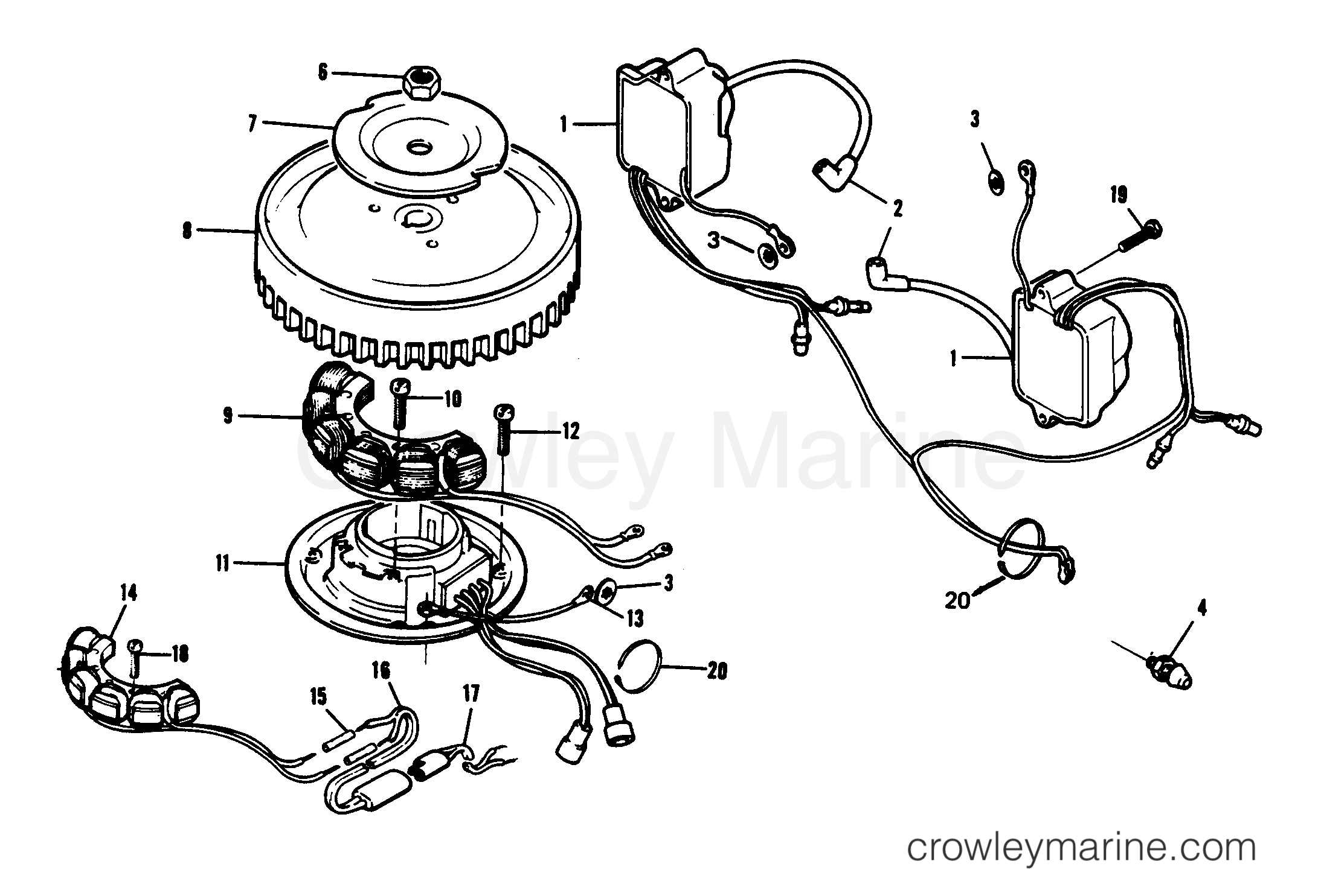 1979 Outboard 7.5 - 77B9A - ELECTRICAL COMPONENTS