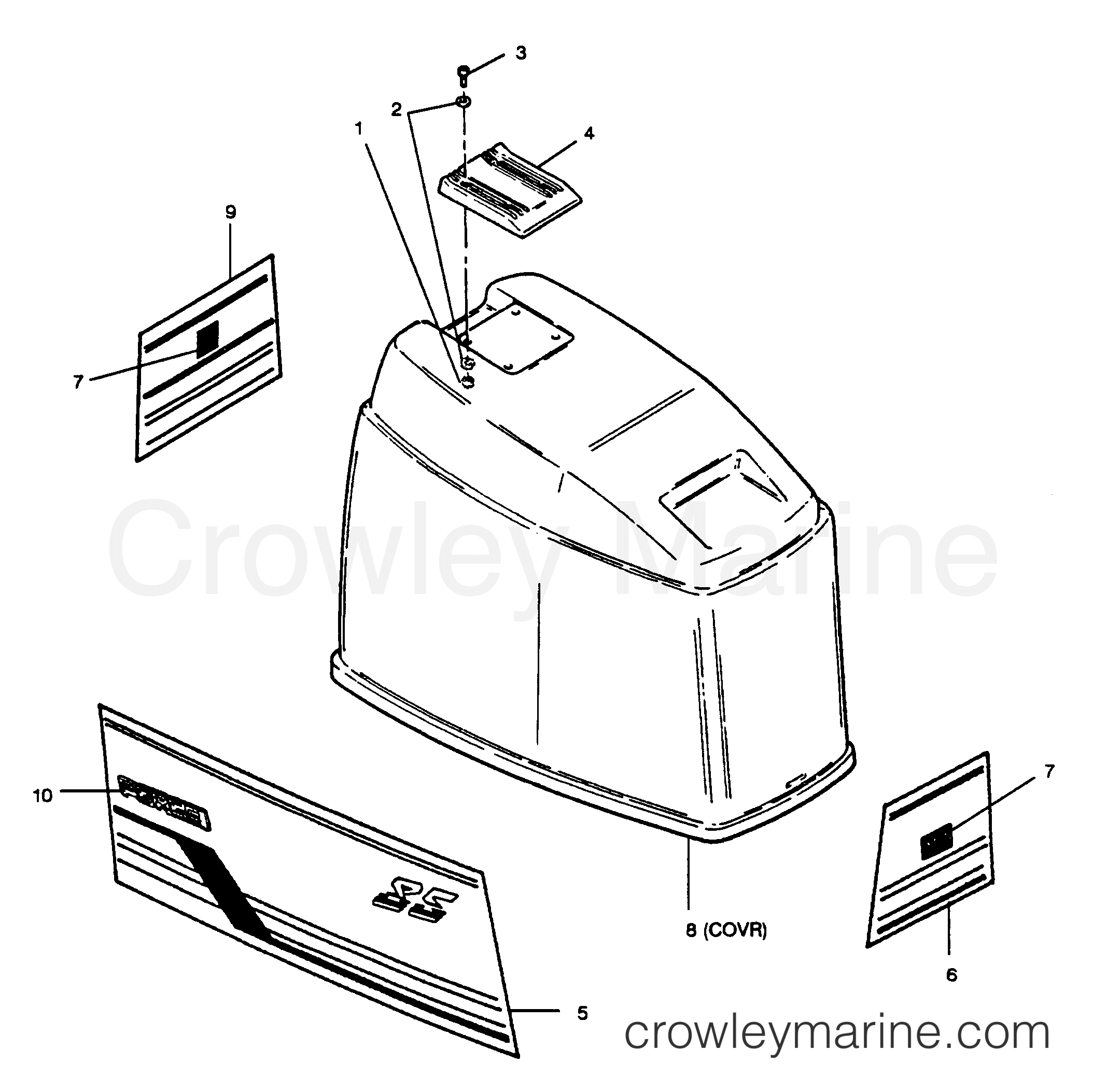 1989 Outboard 85 - 856D9C [Force] - ENGINE COVER BAYLINER & SPECTRUM MODELS