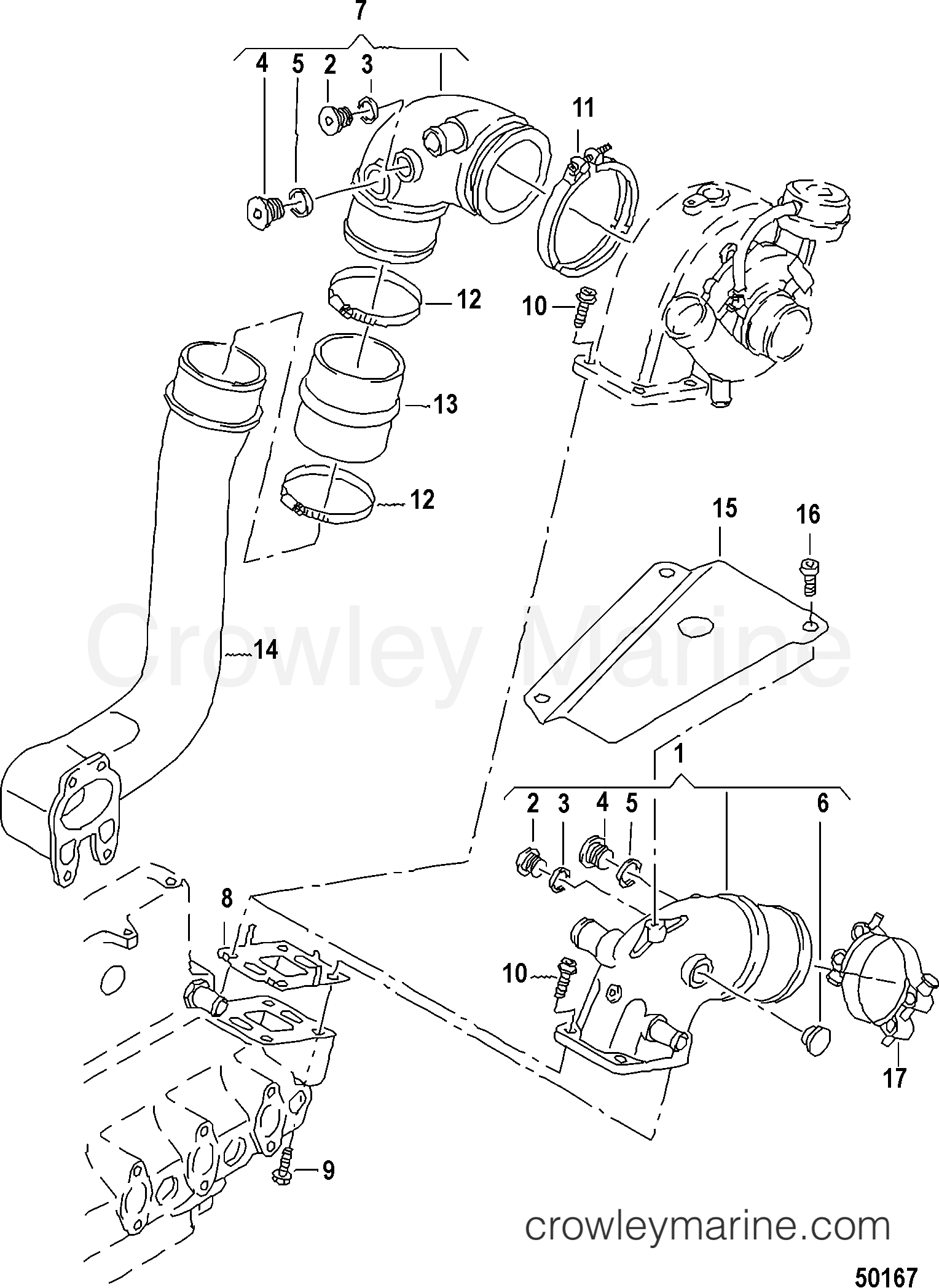 2012 Inboard Engine 2.5L TDI - 3D250010D - EXHAUST PIPE