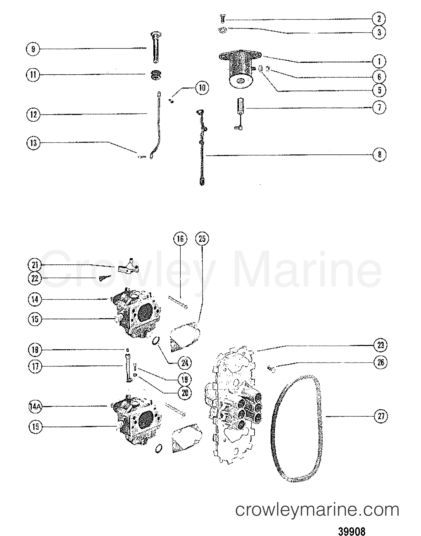 CARBURETOR LINKAGE 1983 Mercury Outboard 80 [ELPT] 1080623 Crowley