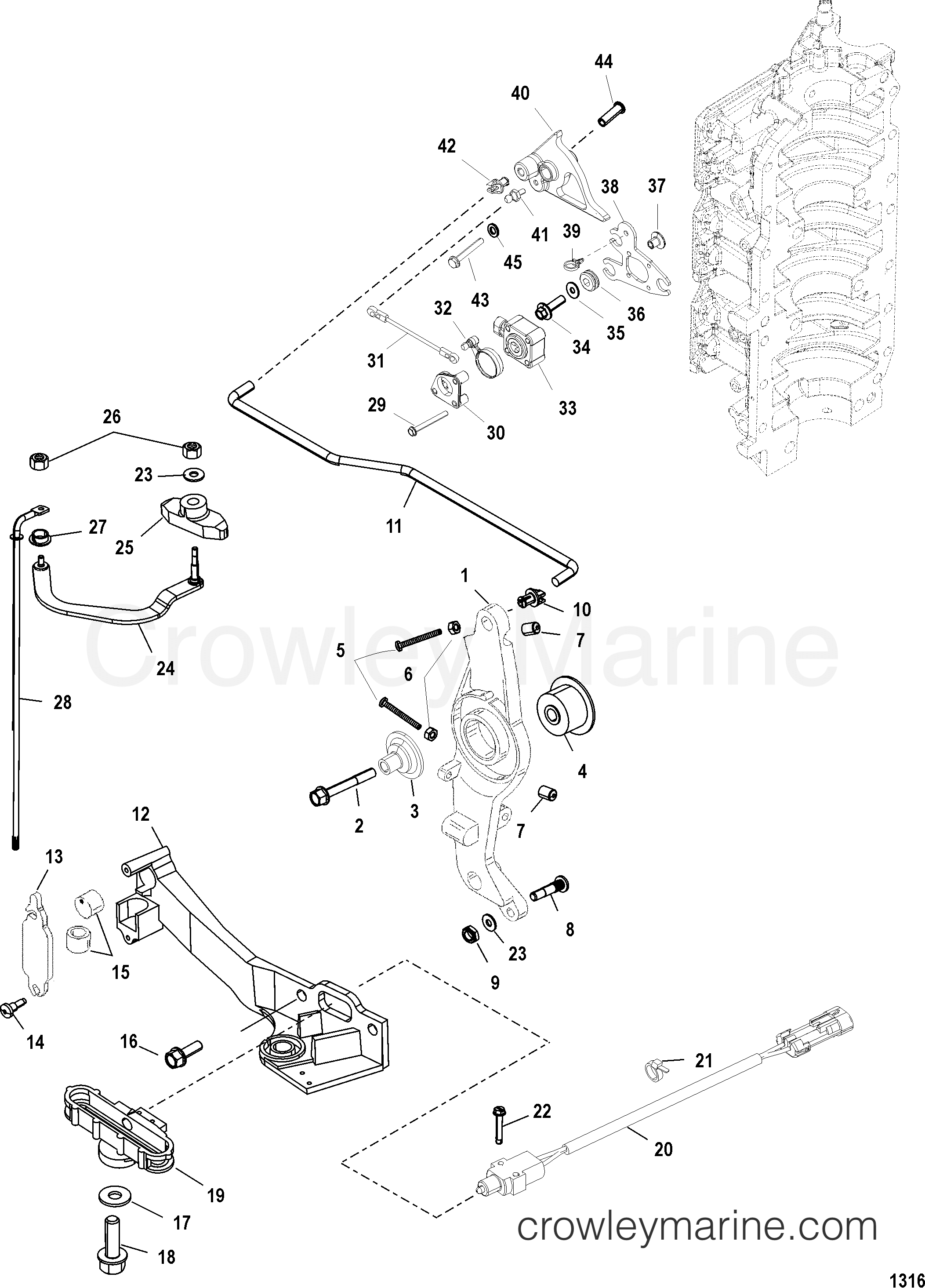 2003 Outboard 200DFI [L DIG] - 7200D73MD - THROTTLE LINKAGE