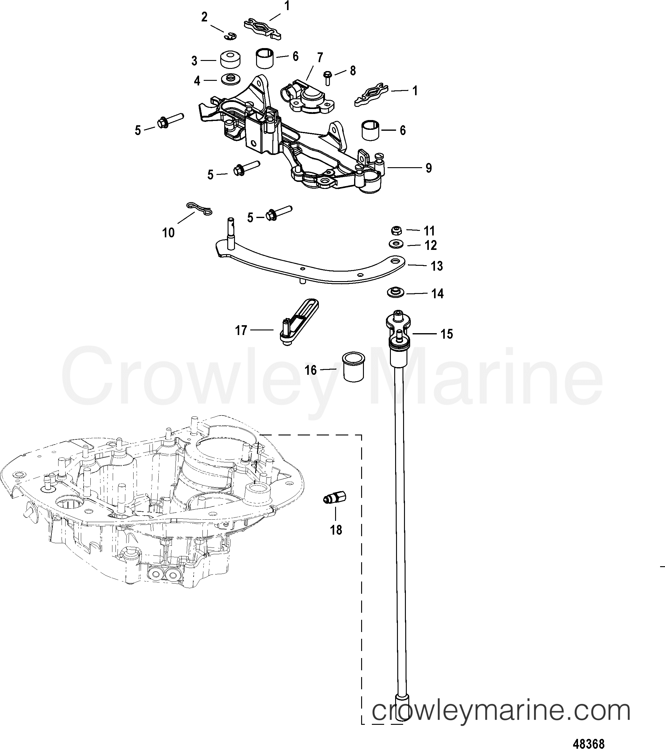 SHIFT LINKAGE 2011 Mercury Outboard 150 [L 4] 1150F13HD Crowley Marine