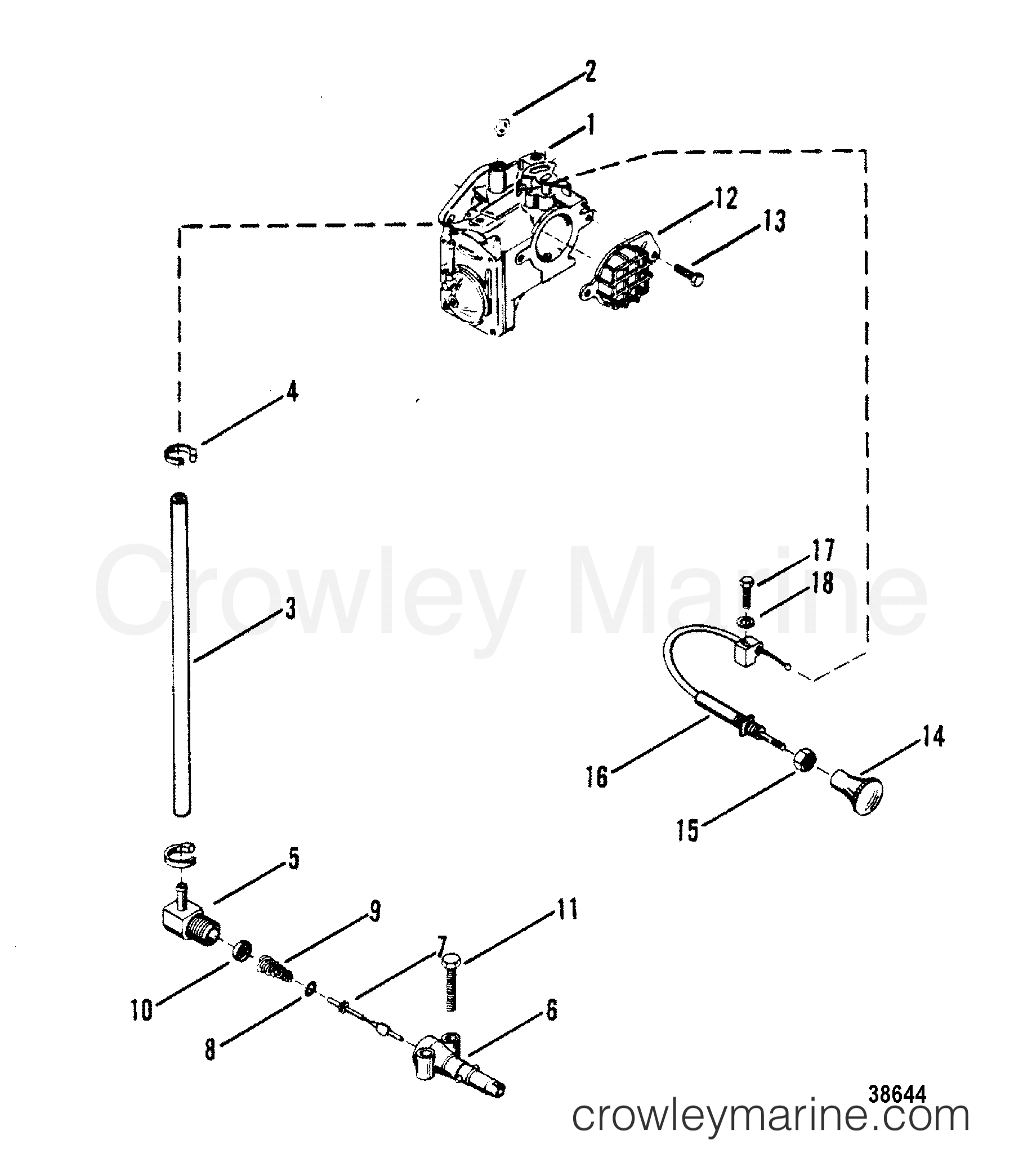 CARBURETOR AND CHOKE ASSEMBLY 1984 Mercury Outboard 9.8 [EL] 1010524