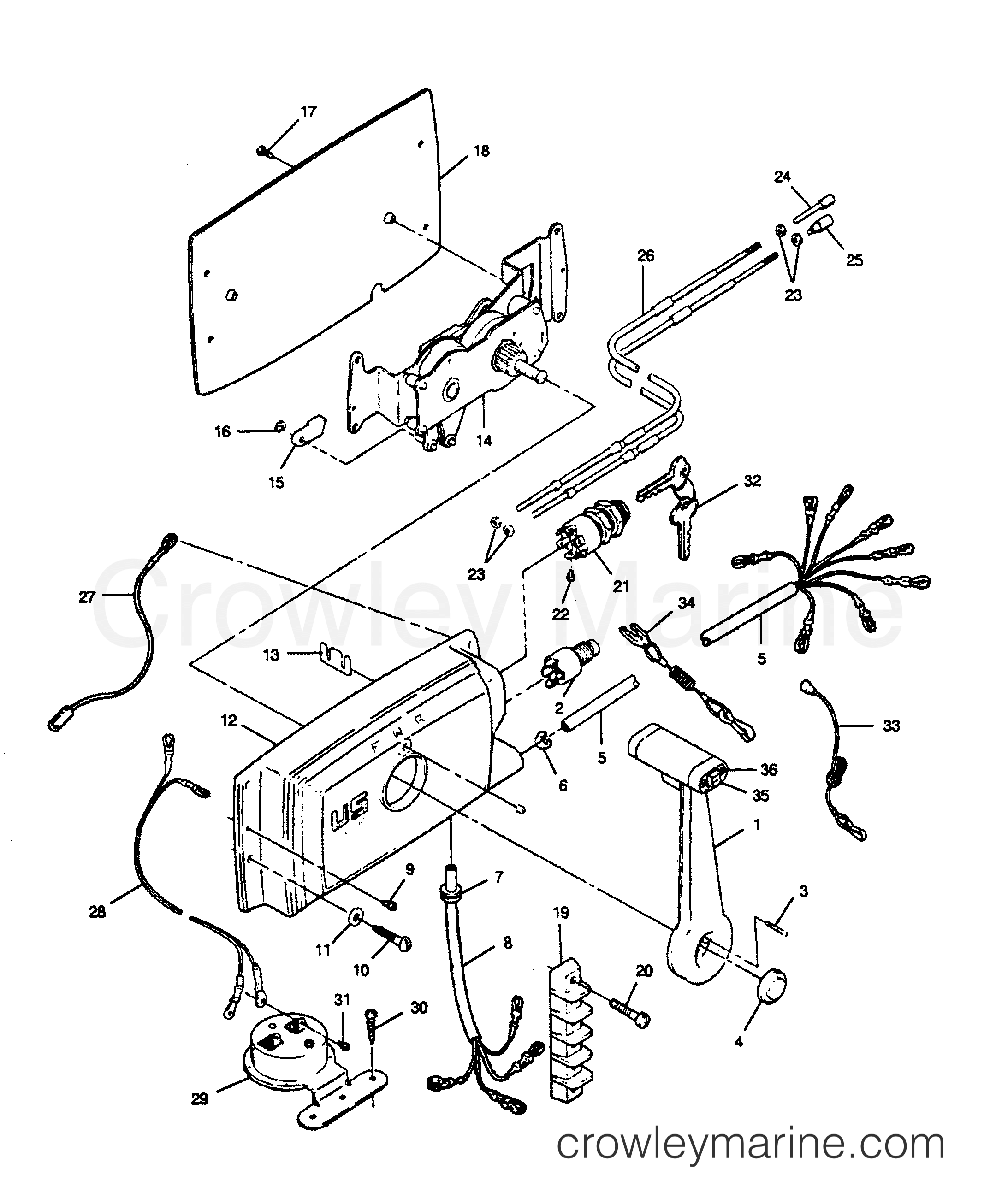1989 Outboard 50 - H0507G89D [D] - REMOTE CONTROL