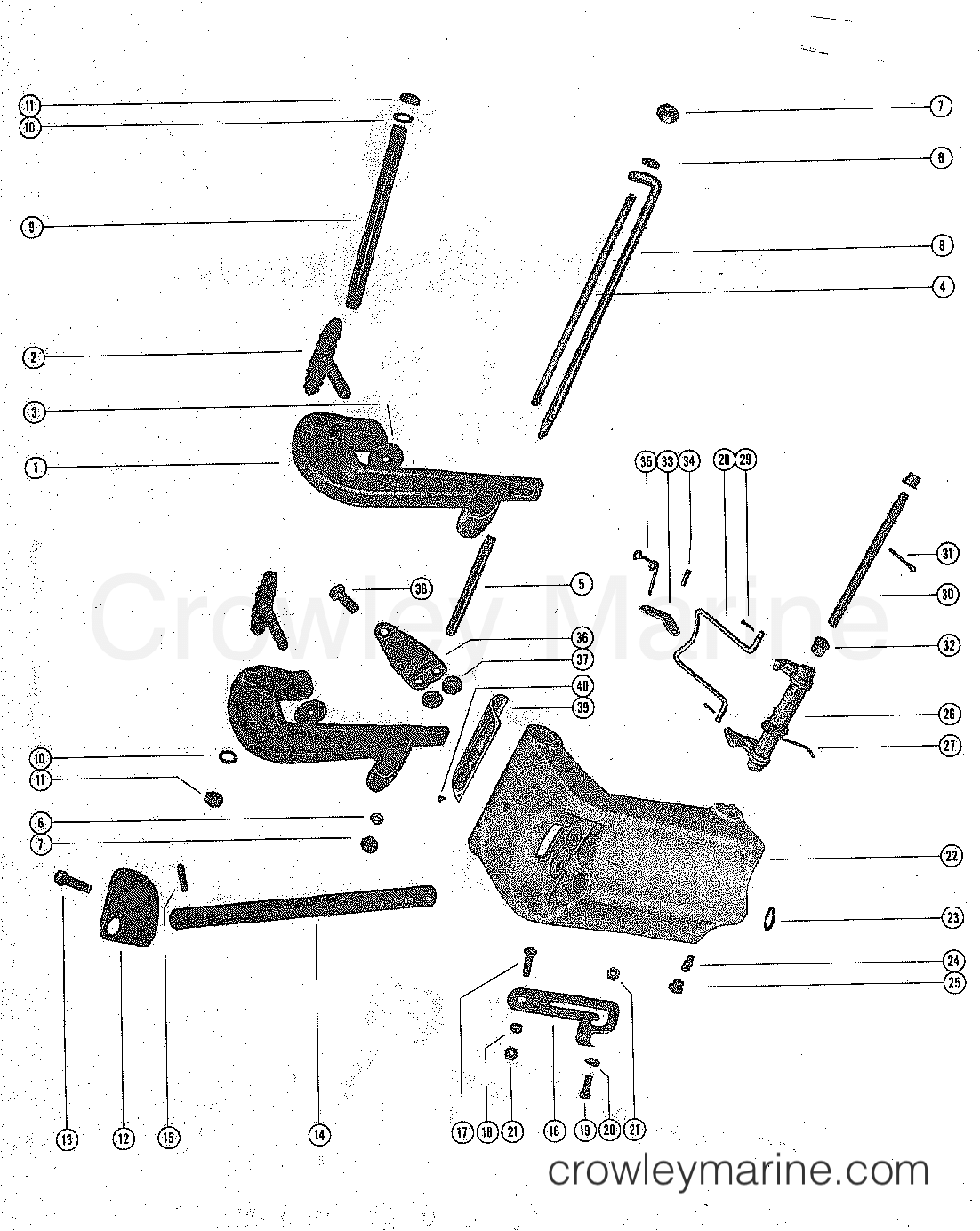 CLAMP AND SWIVEL BRACKET ASSEMBLY - Serial Range Outboard 100, 150, 200 ...