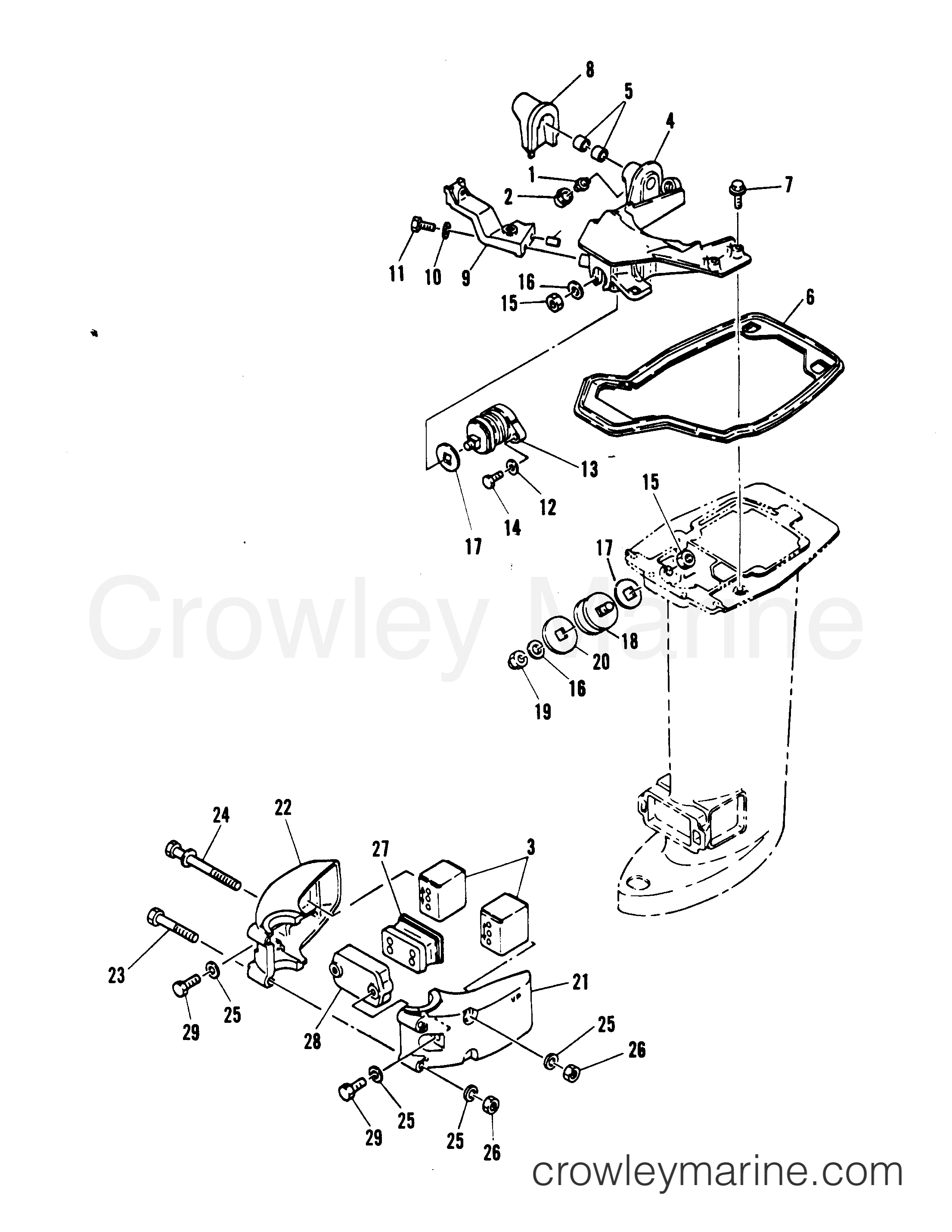 1981 Outboard 30 [M] - 7030301 - MOUNTING SYSTEM