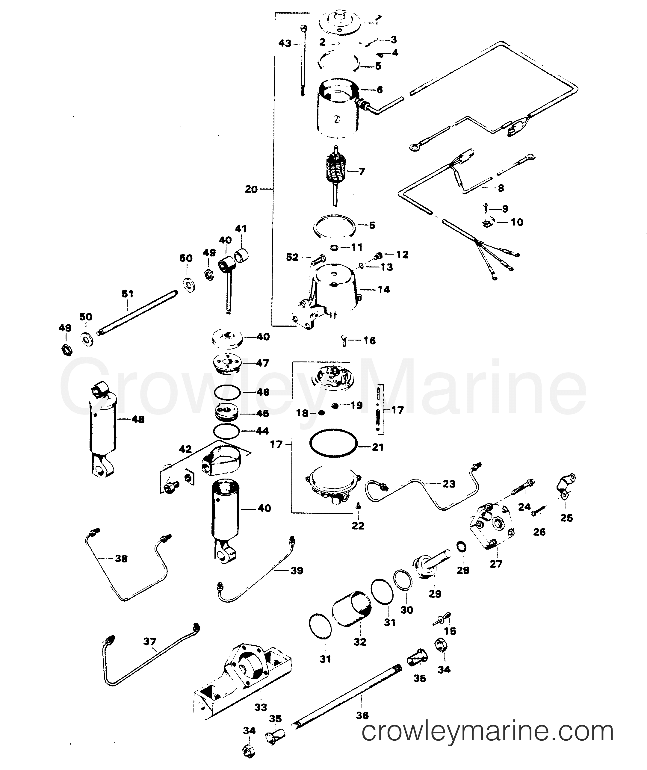 1982 Outboard 115 - H1158B82E - POWER TRIM UNIT