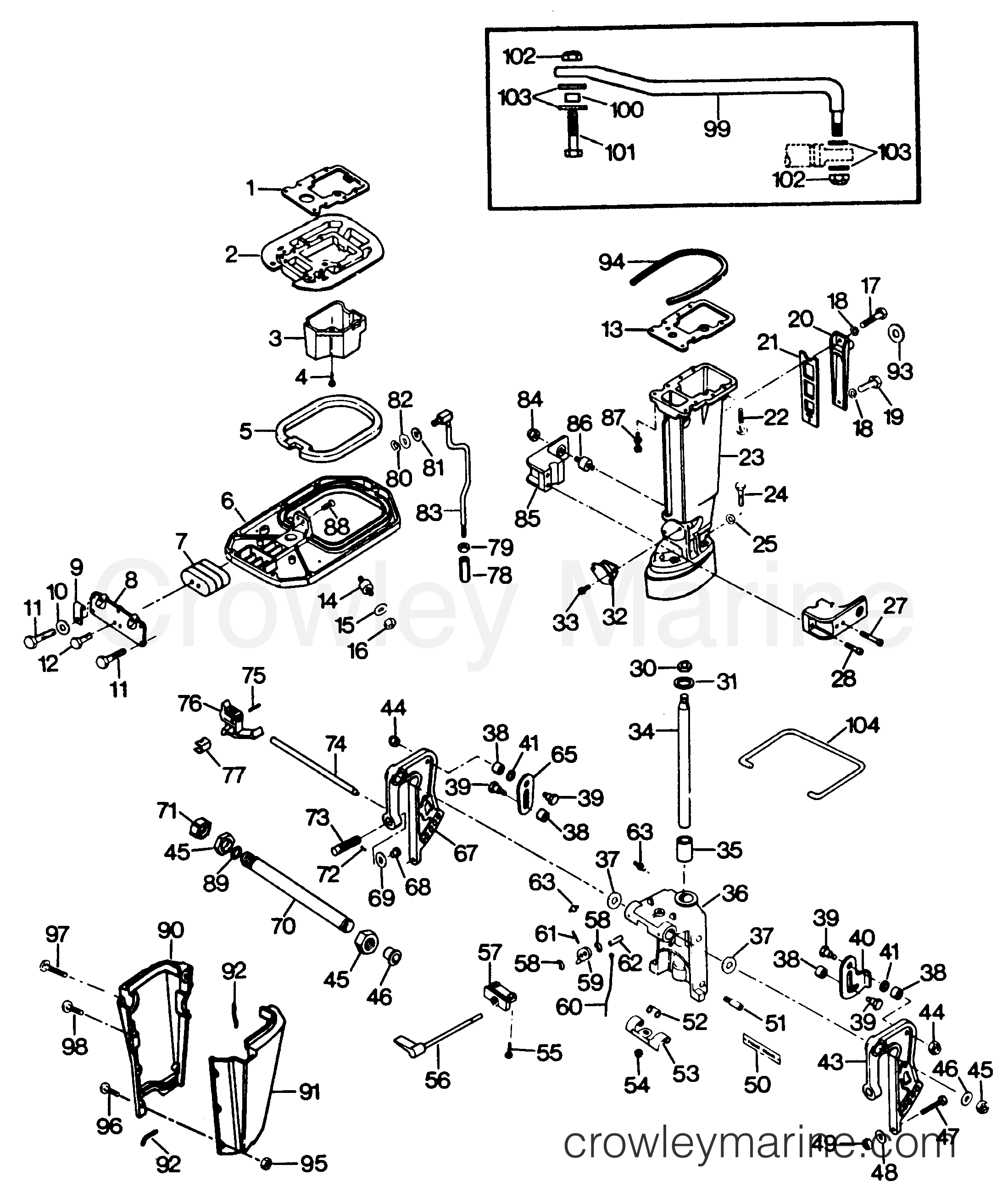 1987 Outboard 50 - 508M7A [Force] - MOTOR LEG