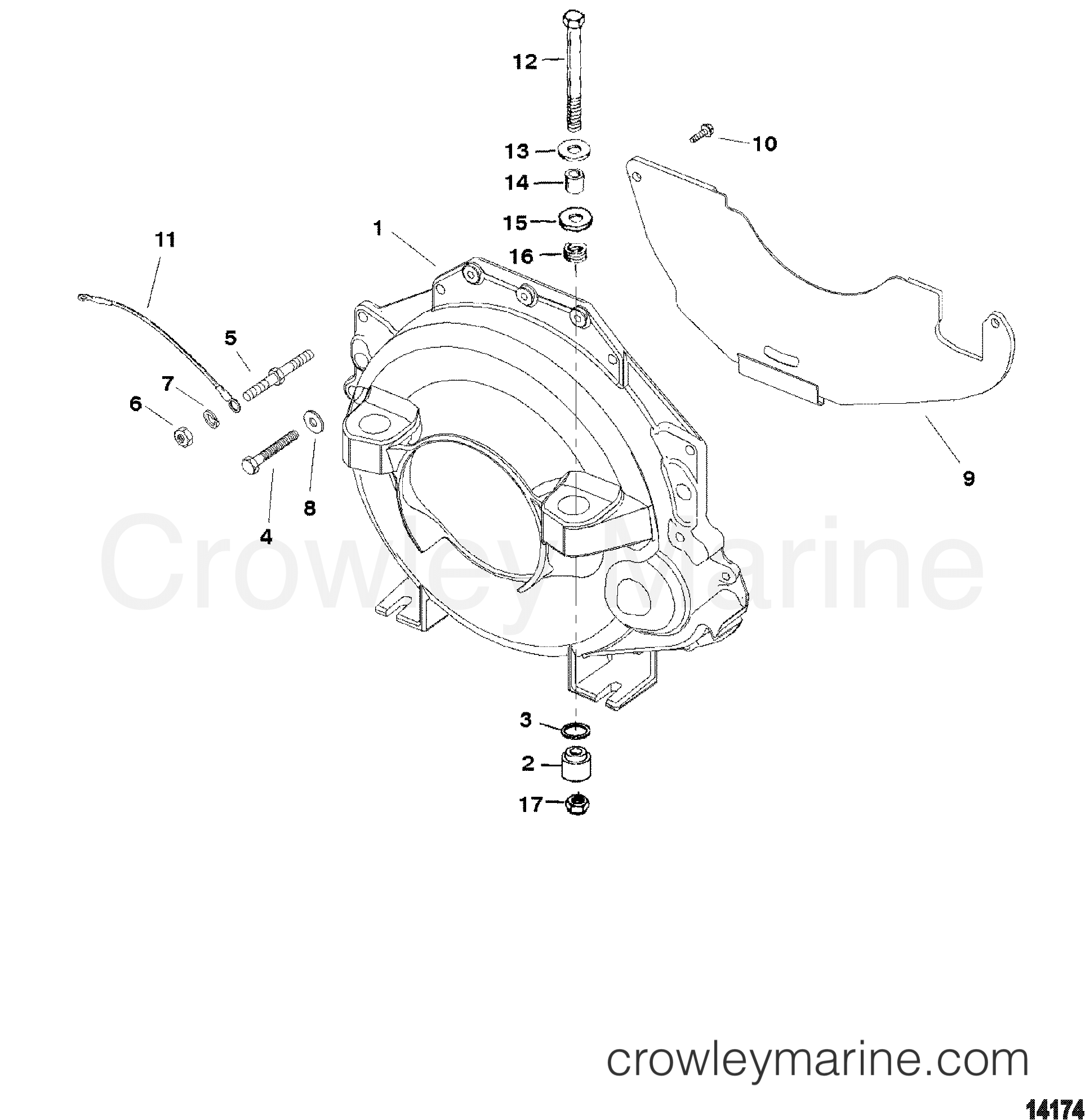 FLYWHEEL HOUSING - 1998 Mercruiser 454 MAG [BRAVO MPI] 4652027M1