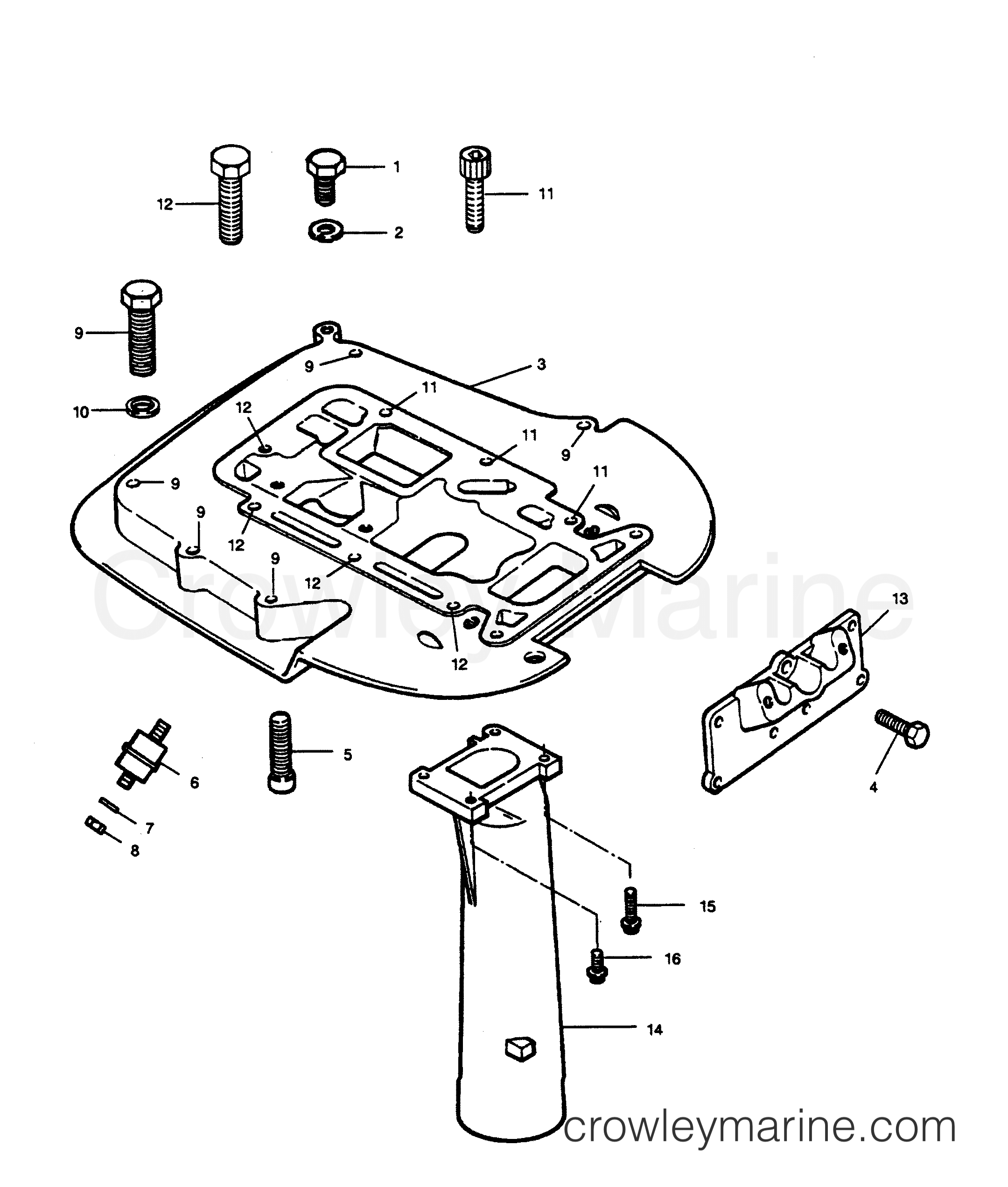 1989 Outboard 50 - 507A9D [Force] - SPACER PLATE