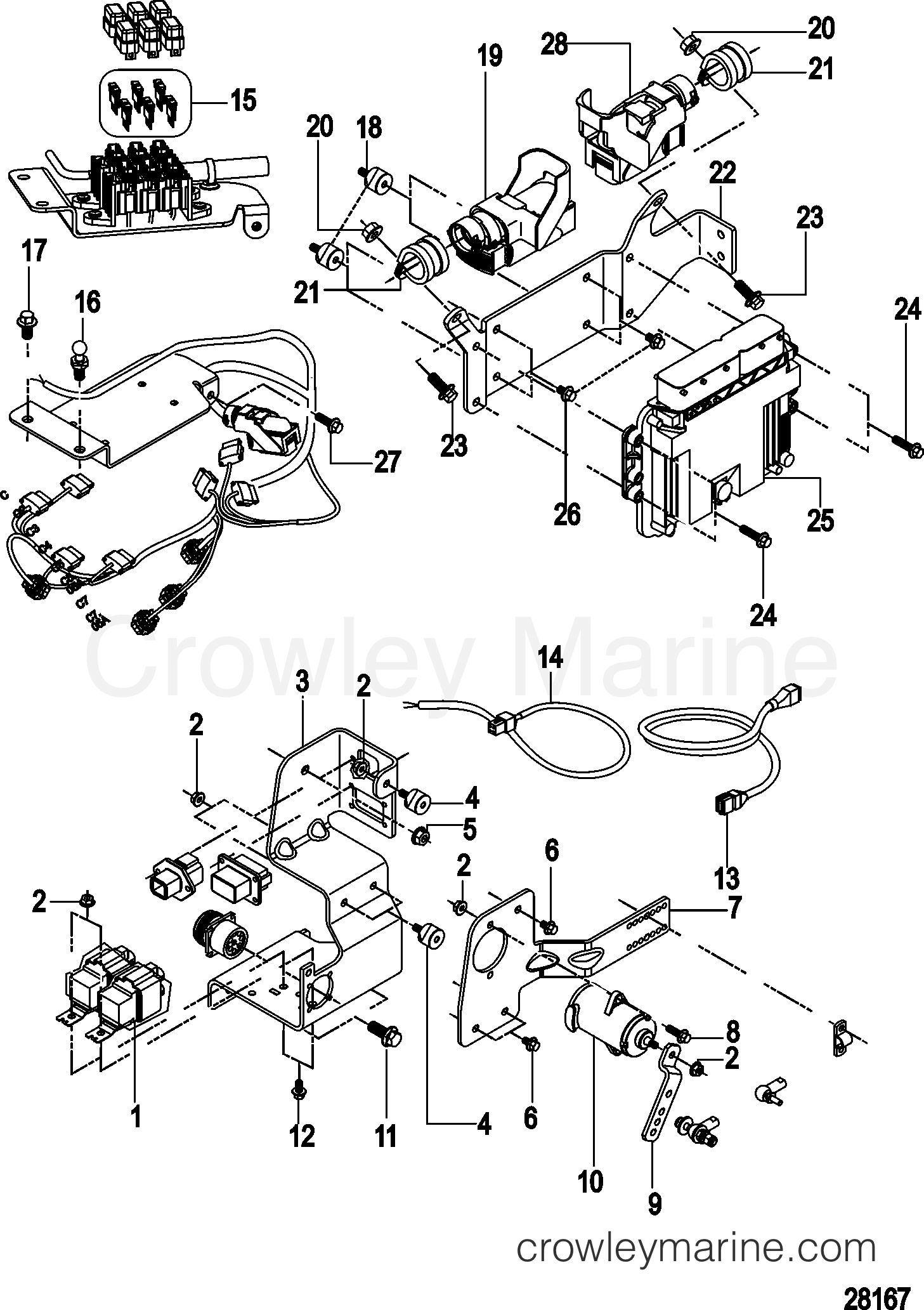 1998 Inboard Engine 2.0L QSD [EI 170] - 30200071G - ELECTRICAL COMPONENTS, CONTROL MODULE AND BRACKETS