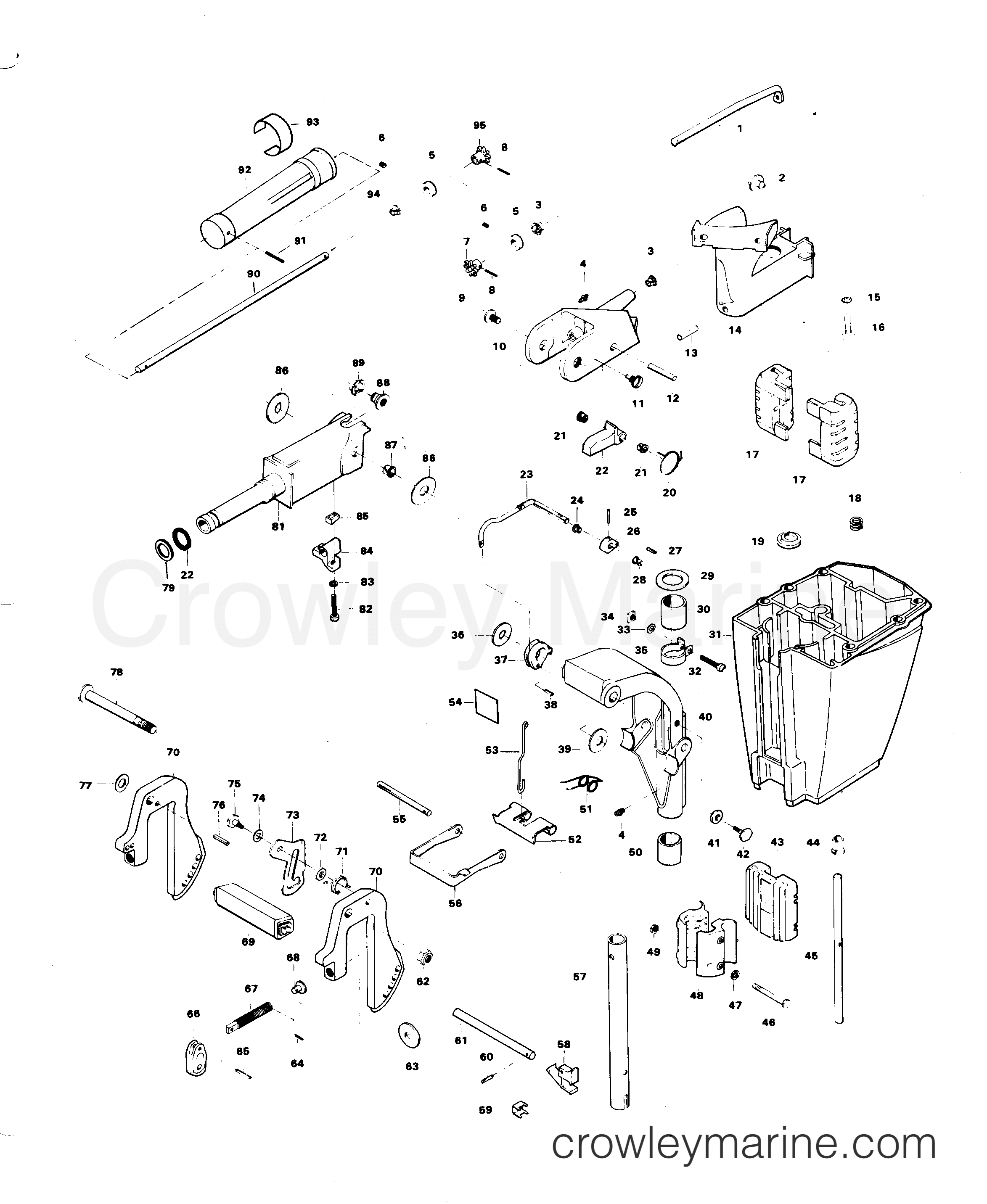 1982 Outboard 9.9 - 98B2C - MOTOR LEG