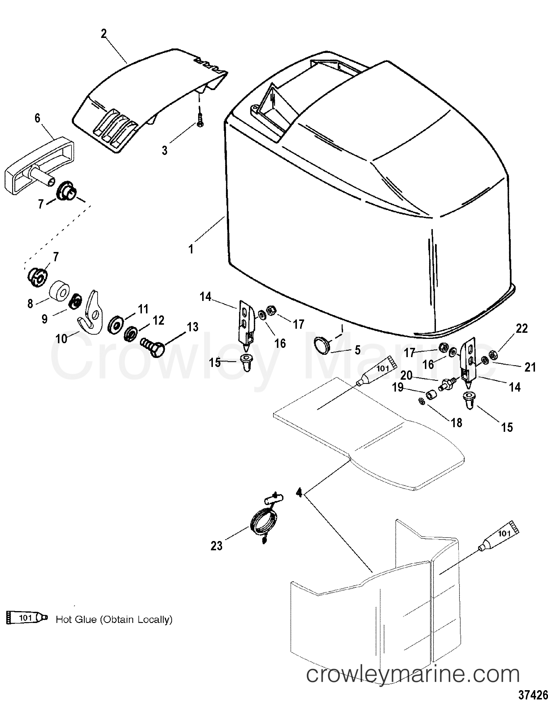 1998 Outboard 150MG [L EFI] - 7150413GT - TOP COWL