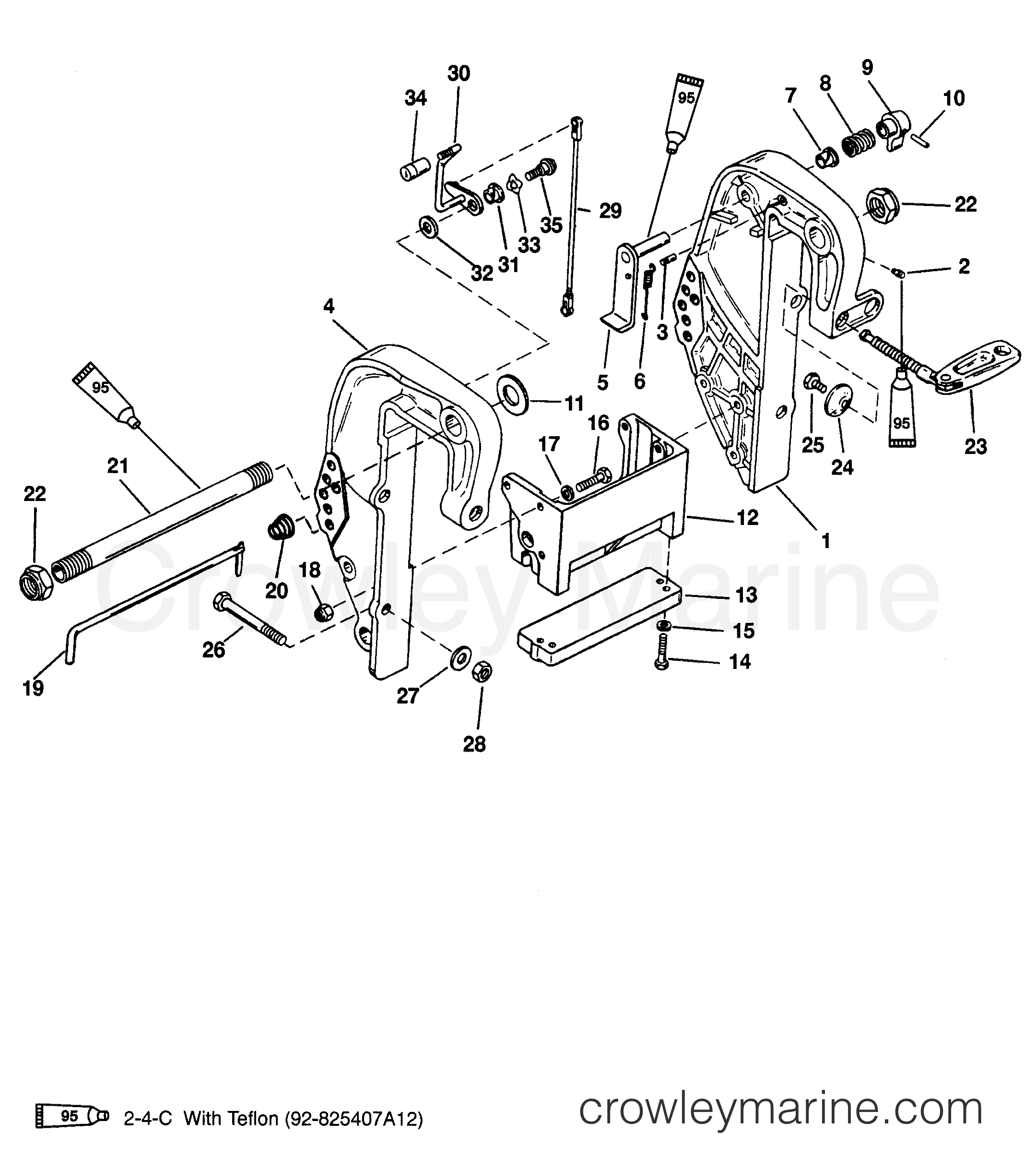 1997 Outboard 50 [EO] - 7050302FD - CLAMP BRACKET (MANUAL)