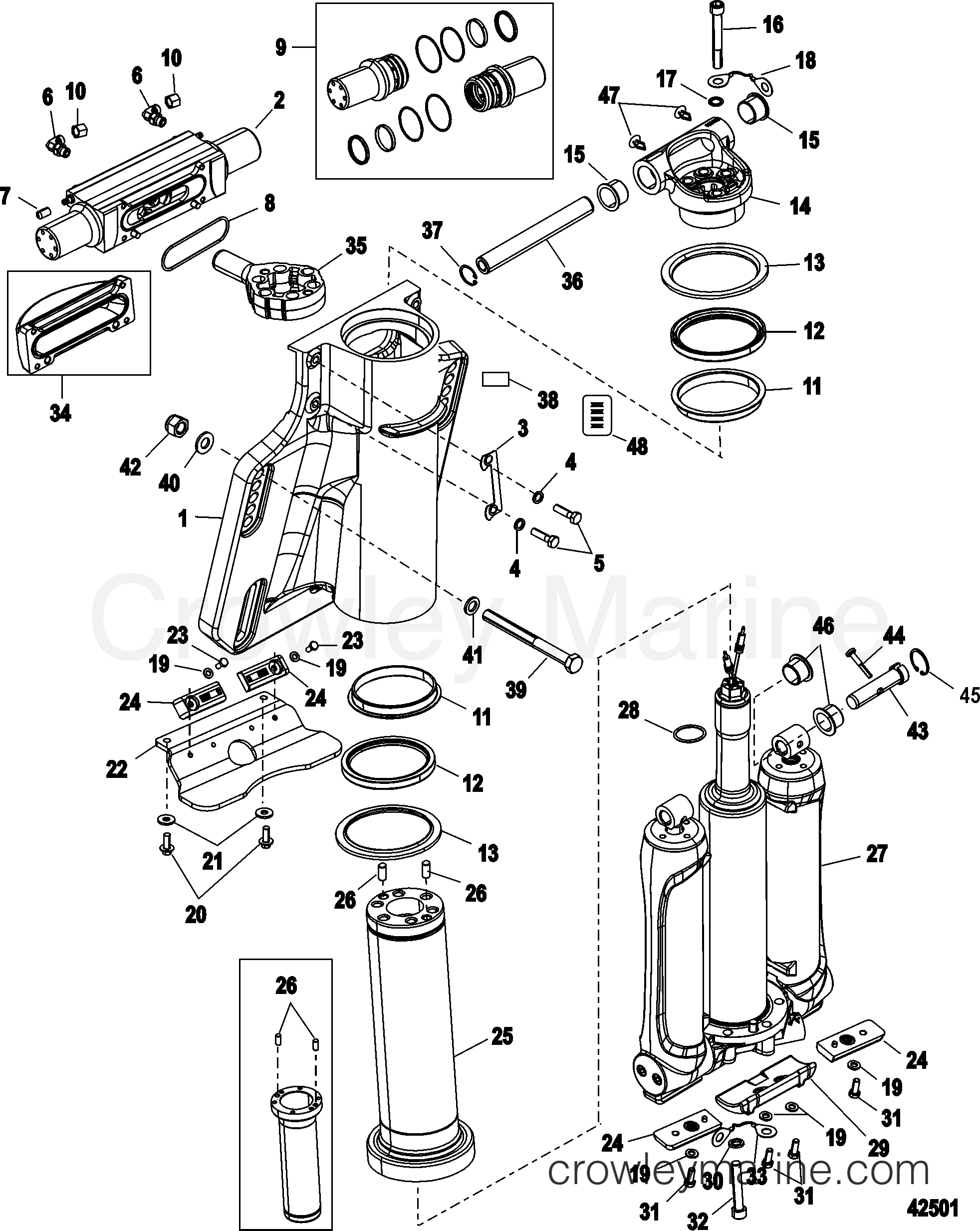 POWER TRIM/STEERING CYLINDER 2006 Outboard 200 [L] 1201V13KD