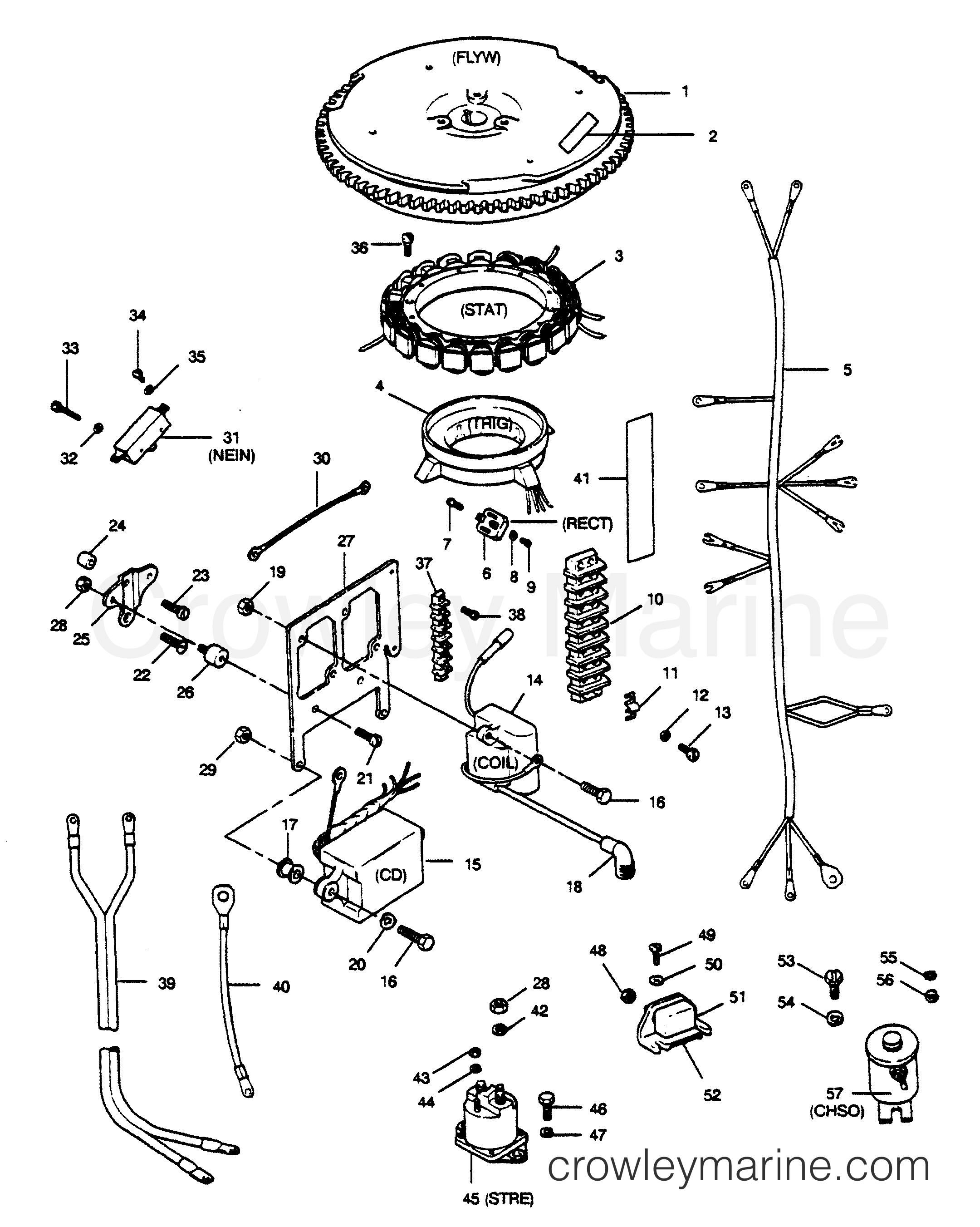 1989 Outboard 50 - 508F9C [Force] - ELECTRICAL COMPONENTS