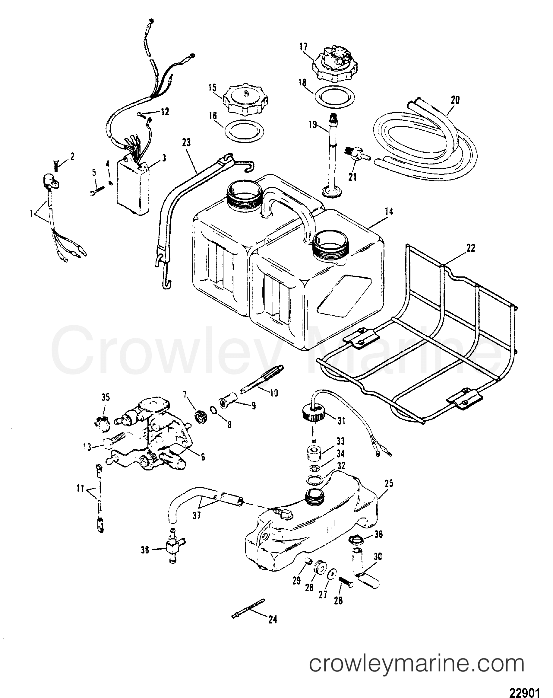 1993 Outboard 200 [XL] - 7200422BD - OIL INJECTION COMPONENTS