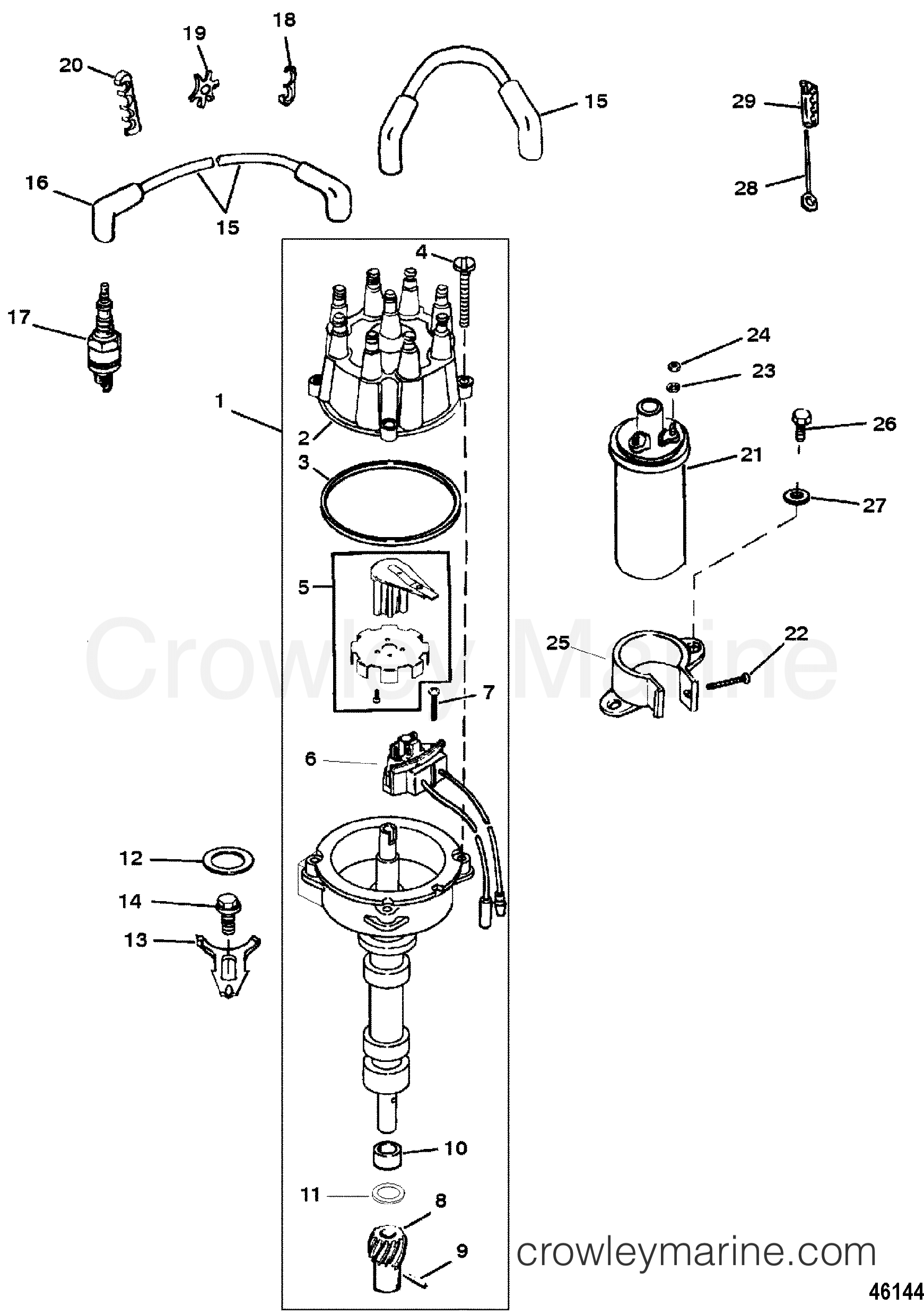 1997 Inboard Engine 5.7L [SKI] - 3579111KT - DISTRIBUTOR AND IGNITION COMPONENTS