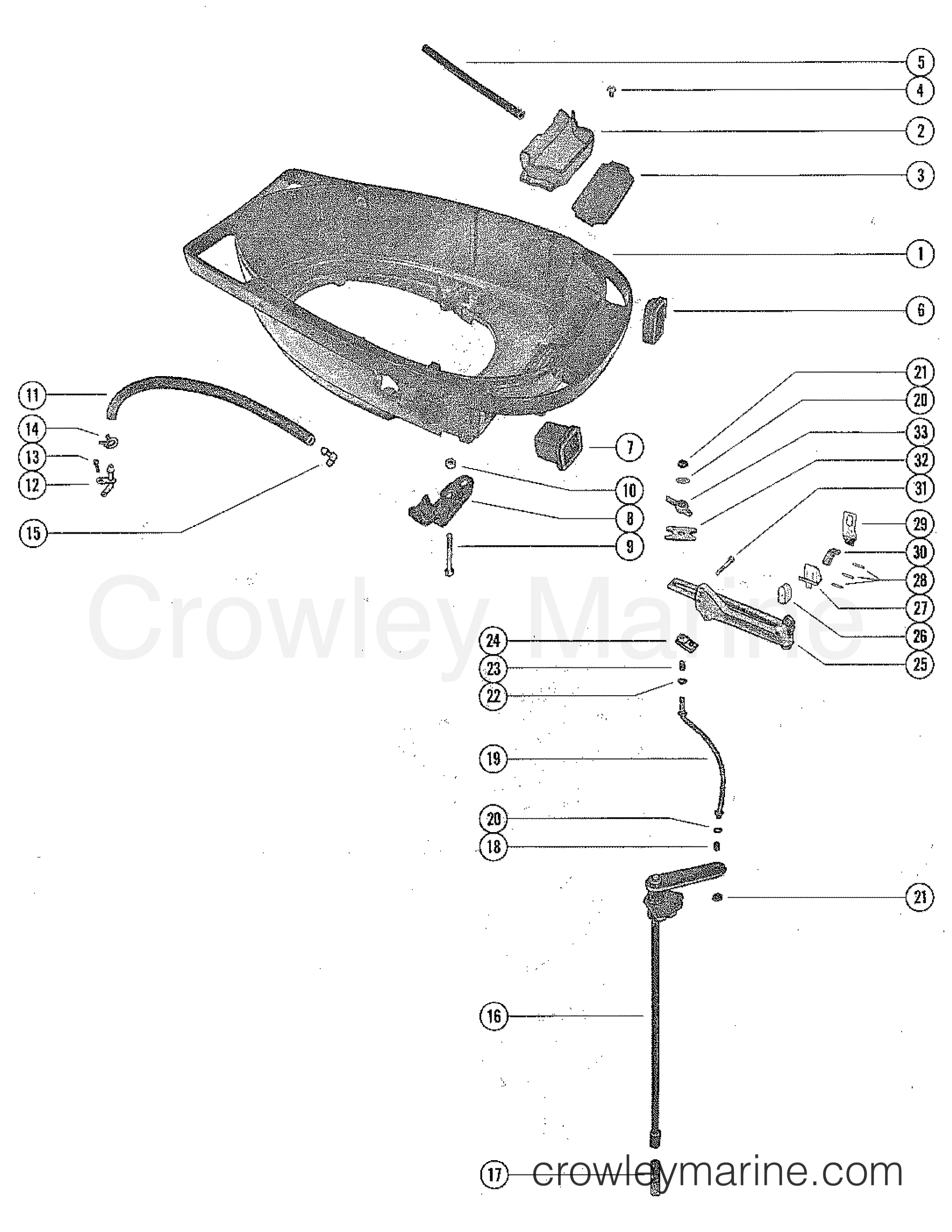 Diagram Of 1975 Mercury Marine Mercury Outboard 1850525 Cowling And