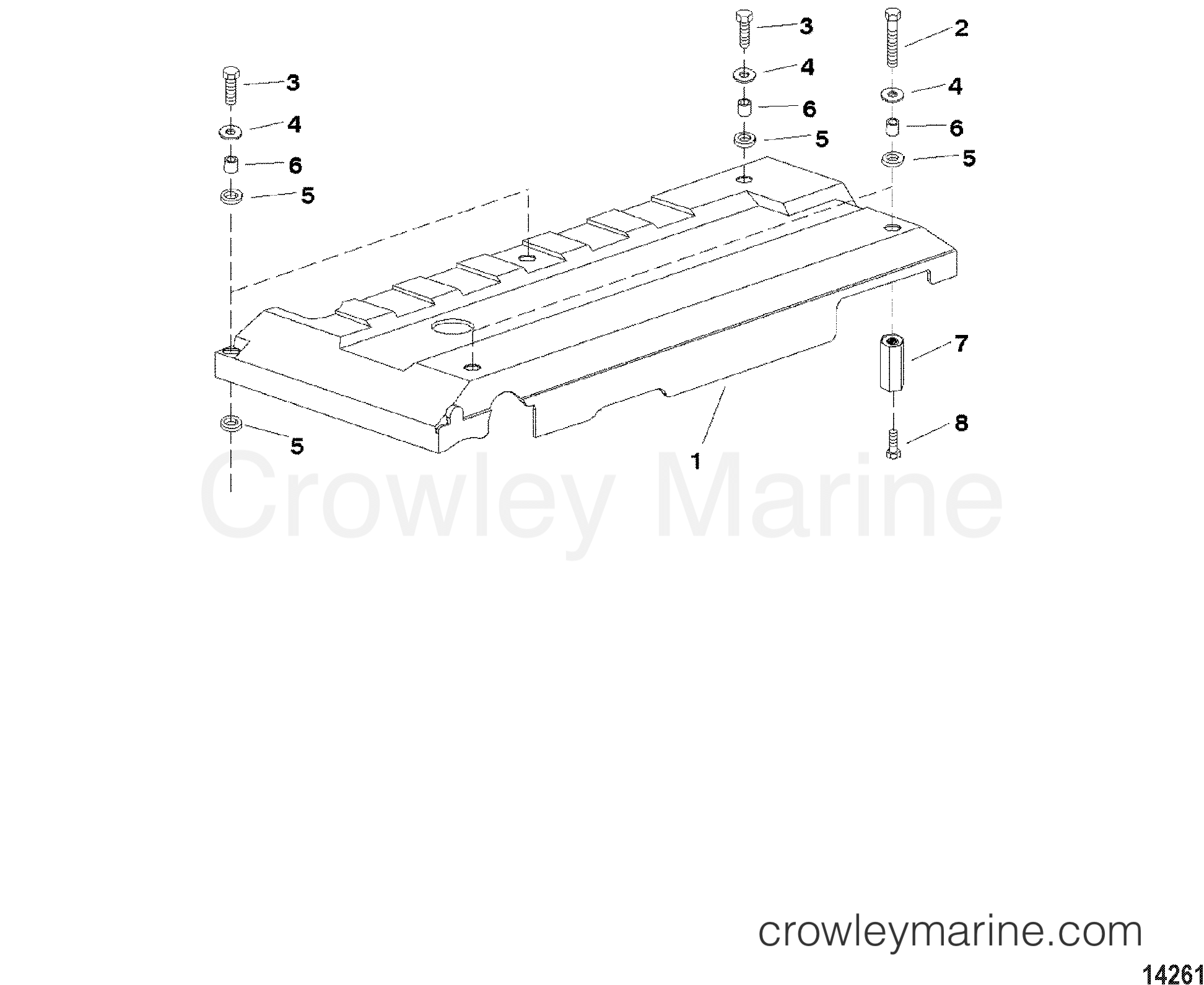 ENGINE COVER 1997 Stern Drive 2.8LD [DTRONIC] 428B116KD Crowley Marine