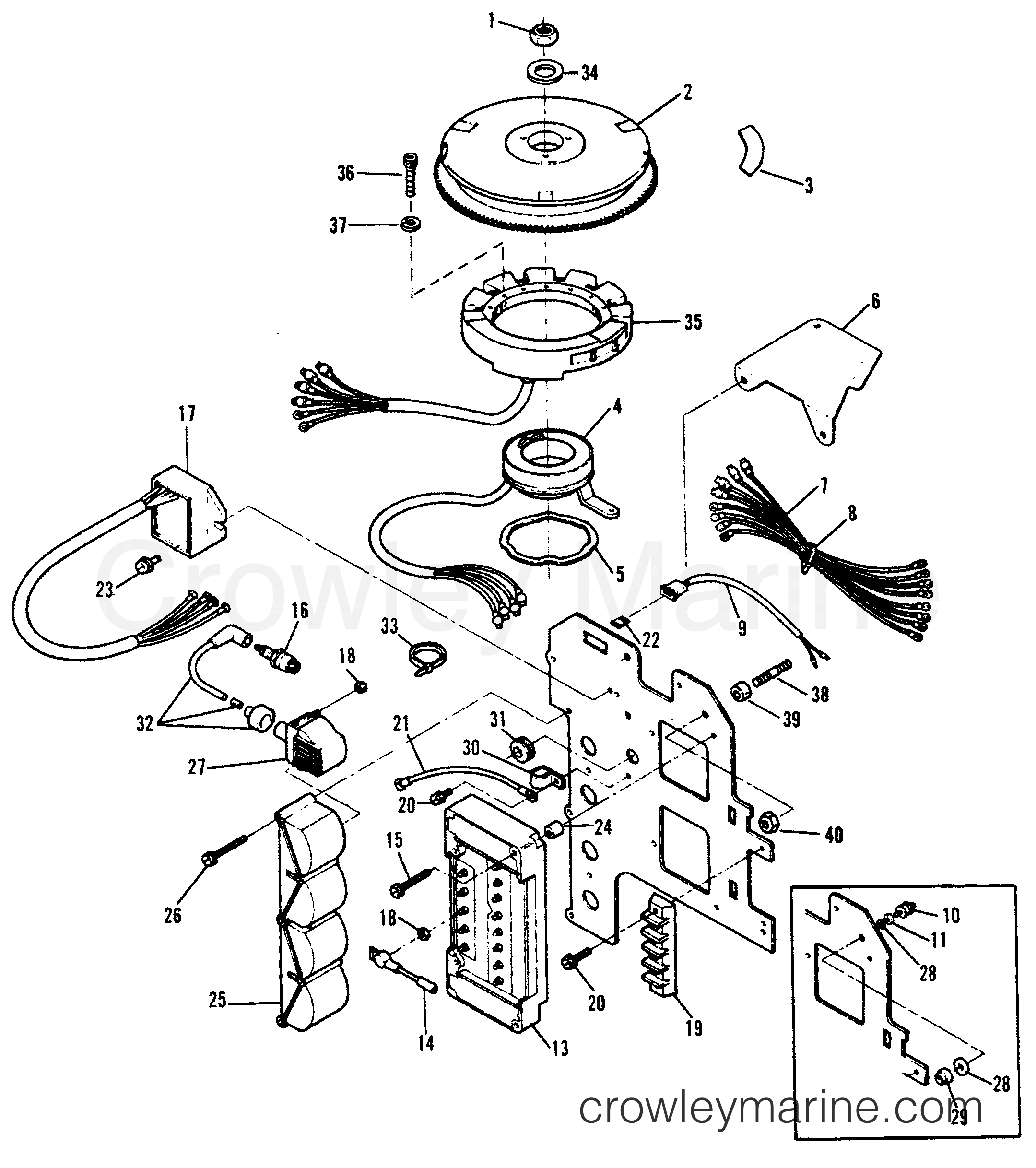 1991 Outboard 120 - H1208E91E [E] - IGNITION COMPONENTS (91D,92C)