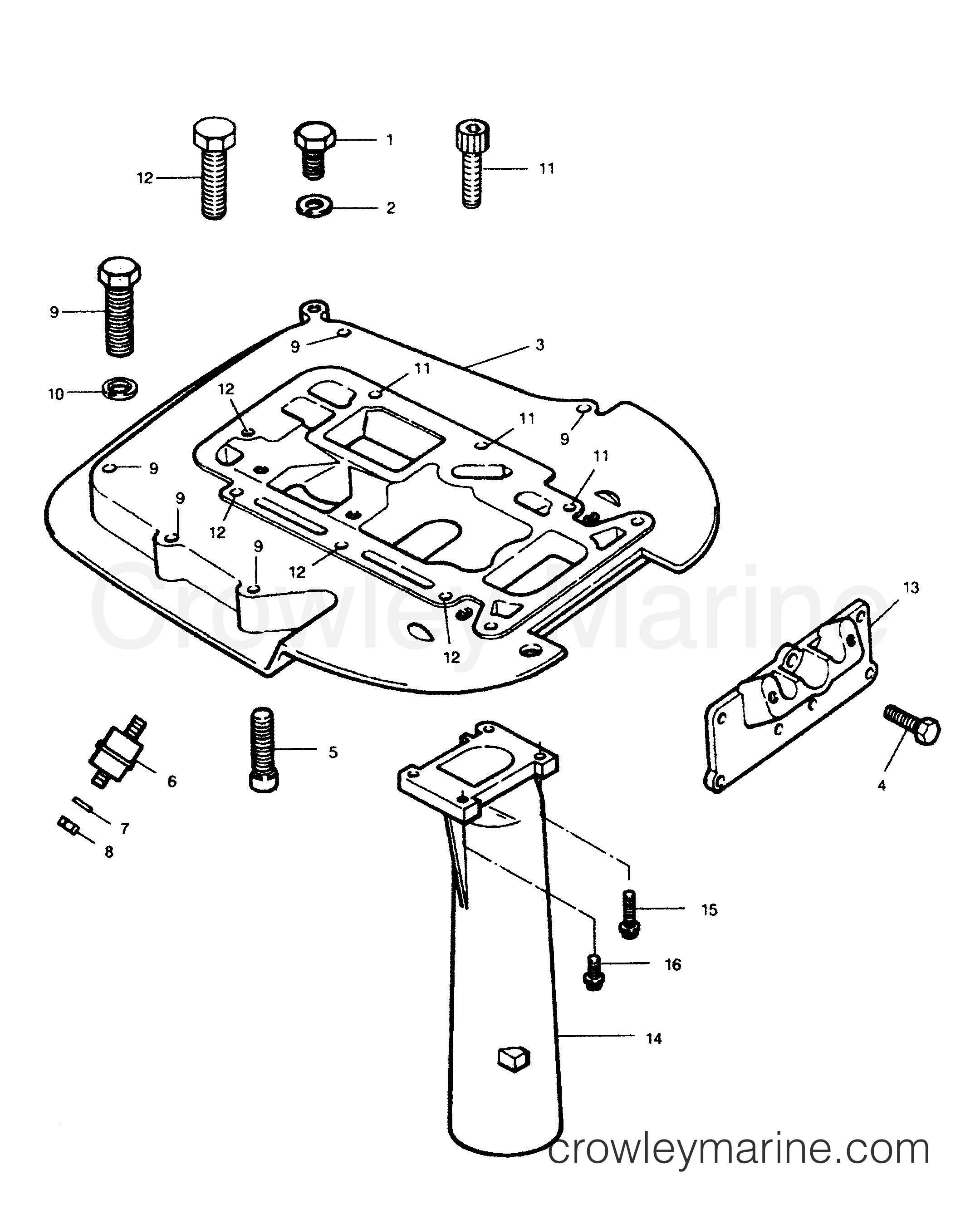 1991 Outboard 50 - 507A91C [Force] - SPACER PLATE