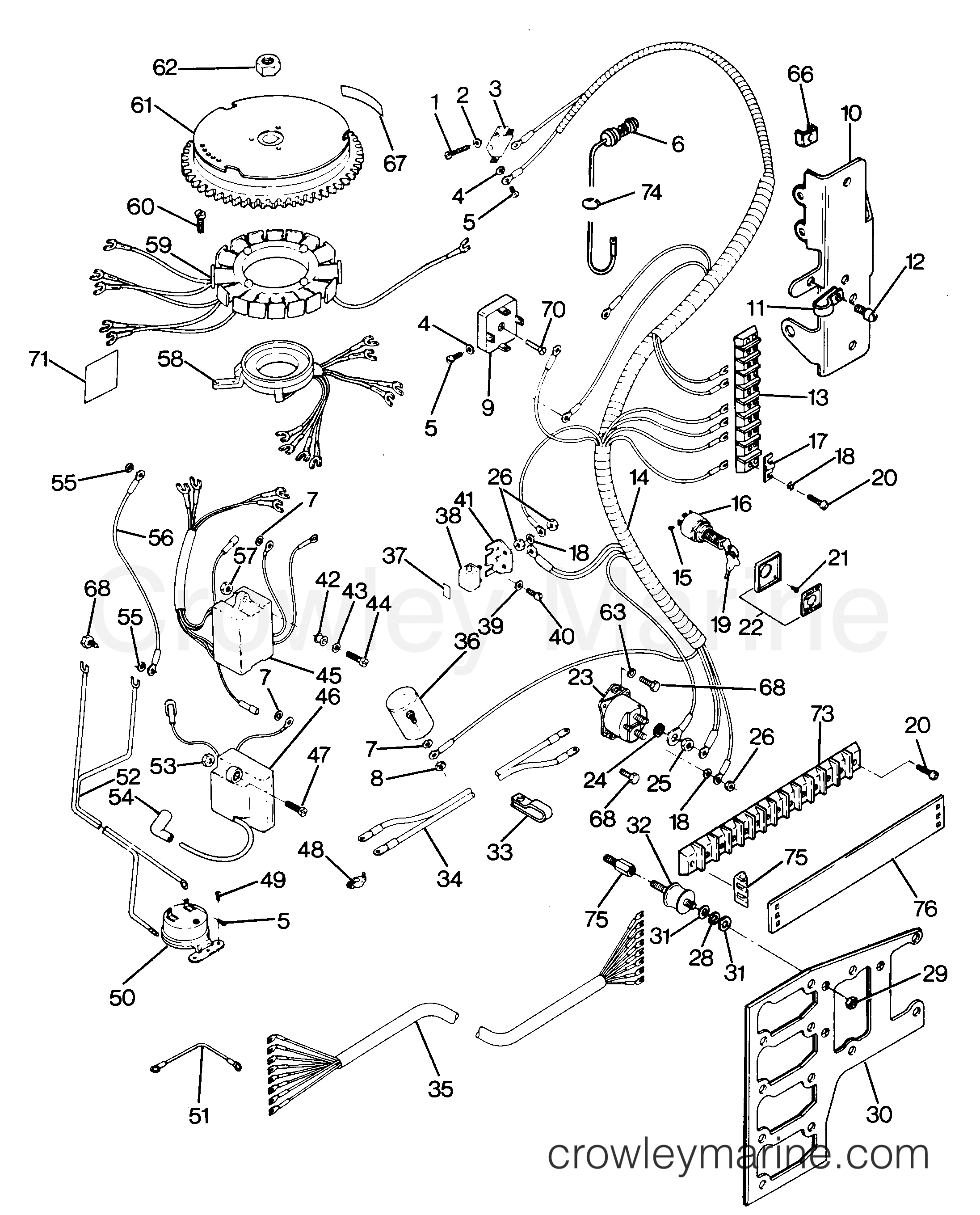 1987 Outboard 125 - 0C1258F7A [Force] - ELECTRICAL COMPONENTS