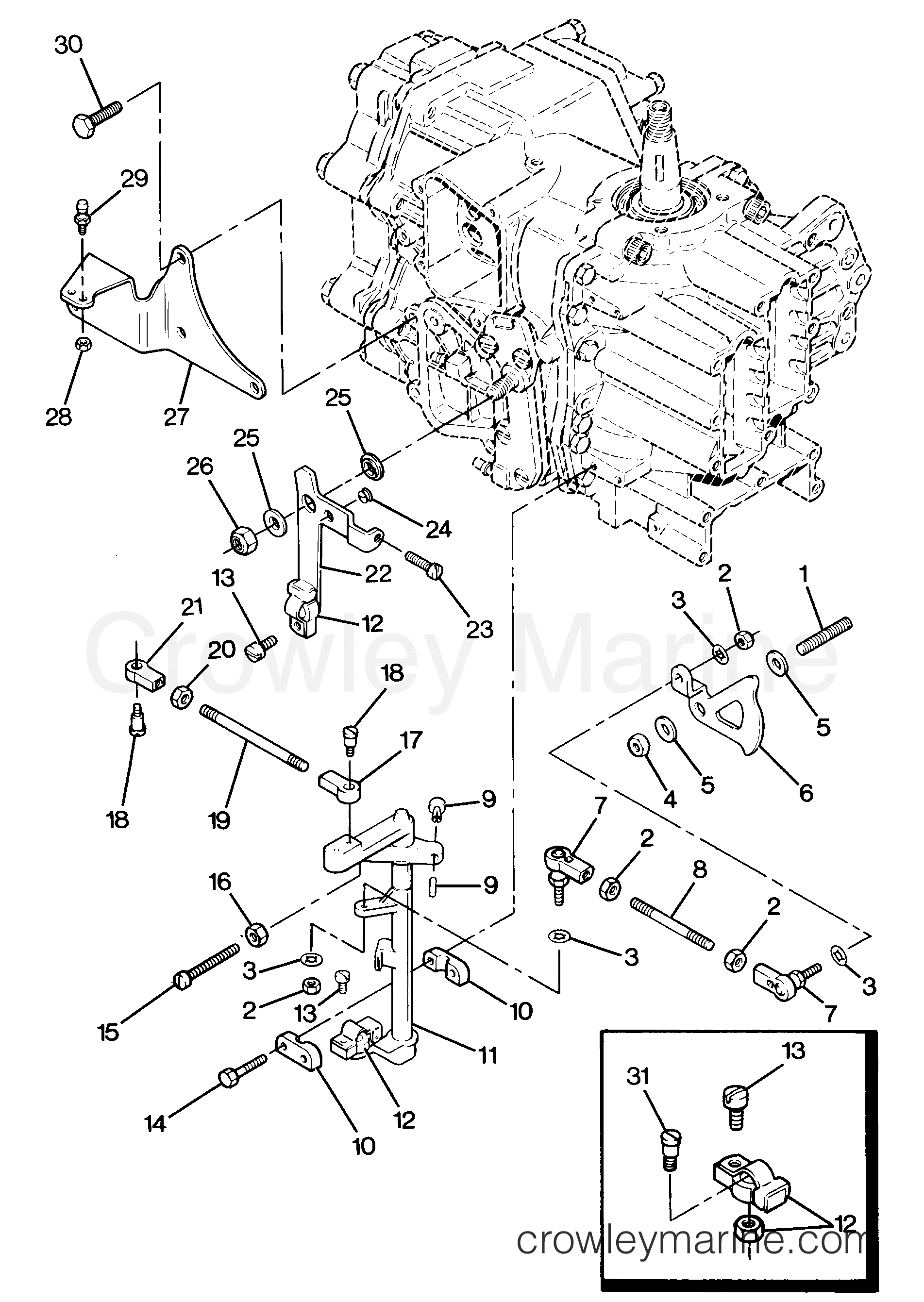 1987 Outboard 50 - 0C507F7B [Force] - SHIFT AND THROTTLE COMPONENTS