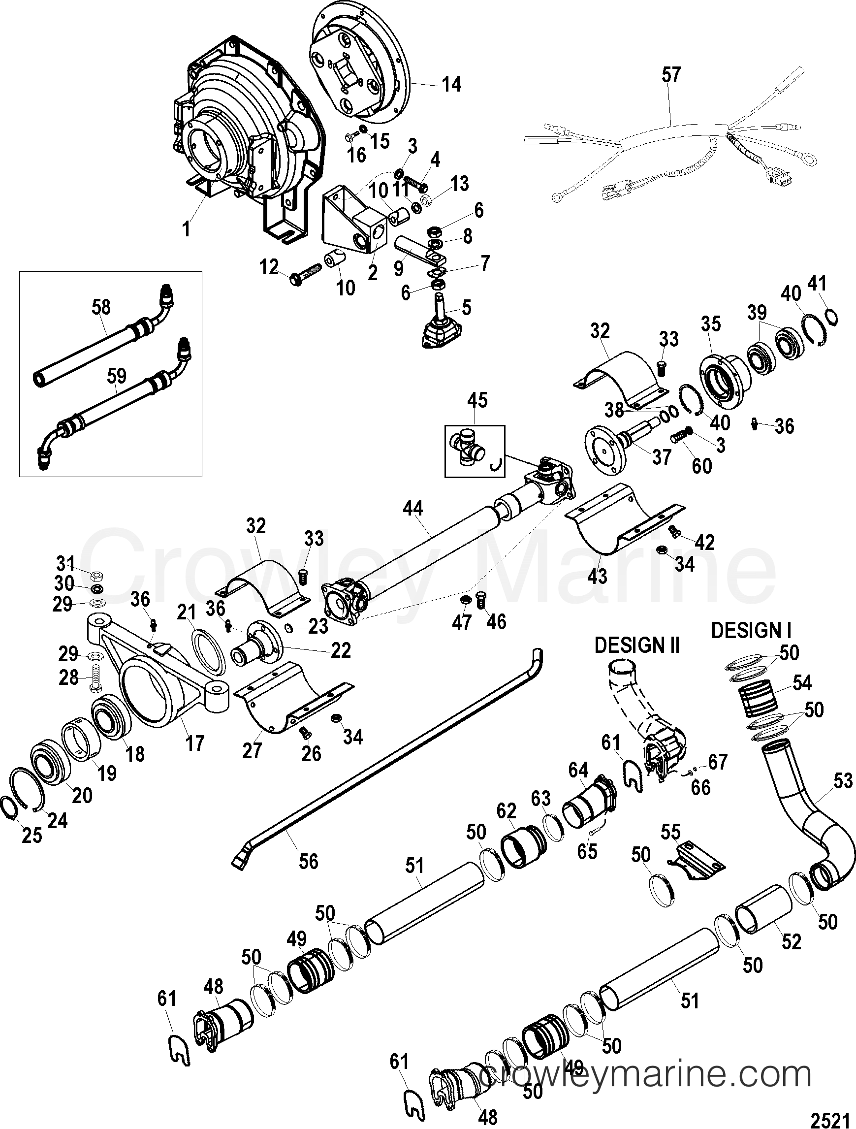 JACKSHAFT COMPONENTS 1998 Stern Drive 1.7L [MS 120] 4V71222PD Crowley Marine
