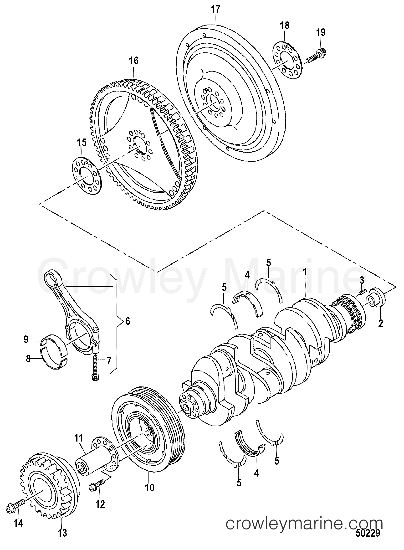 2012 Inboard Engine 4.2L TDI - 3D420002D - ENGINE COMPONENTS, CRANKSHAFT/CONNECTING ROD BEARINGS