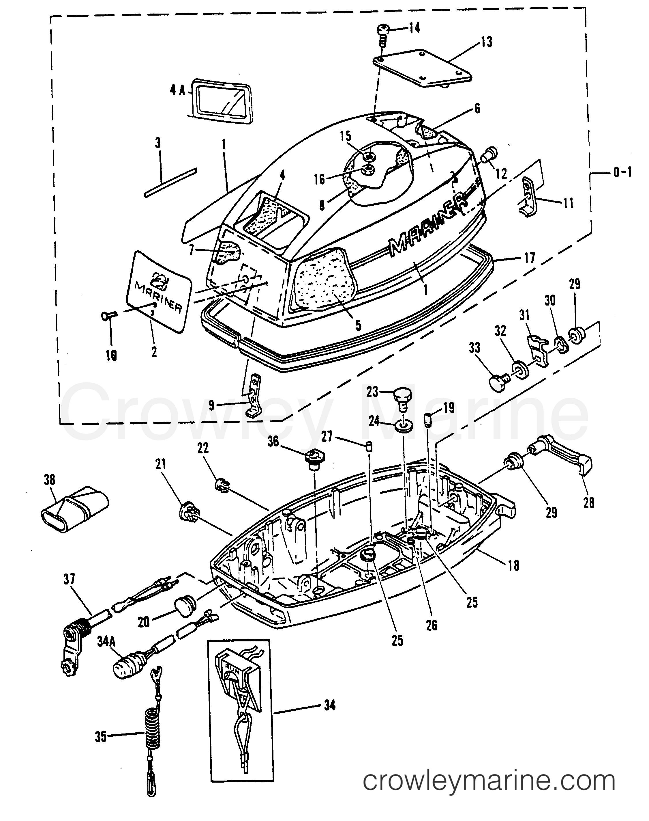 1984 Outboard 9.9 [M] - 7010204 - COWLING